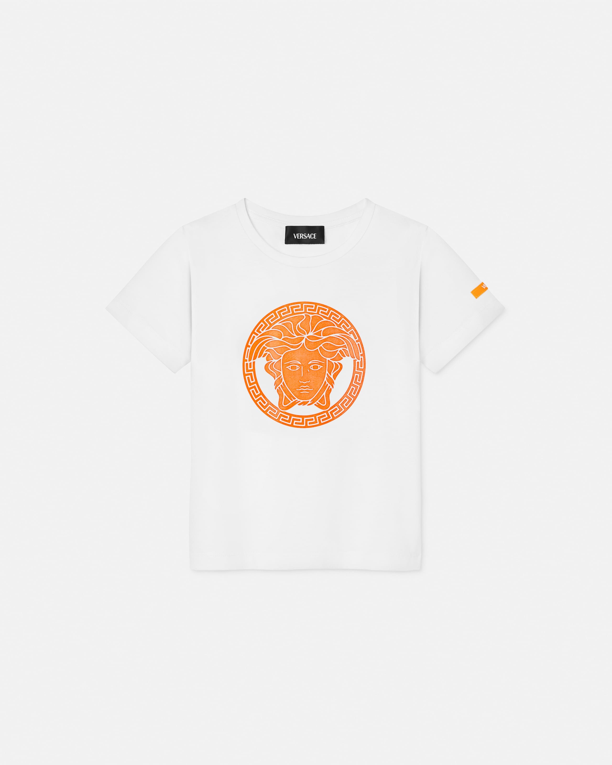 Versace Kids Printed Cotton-jersey T-shirt In Neutral