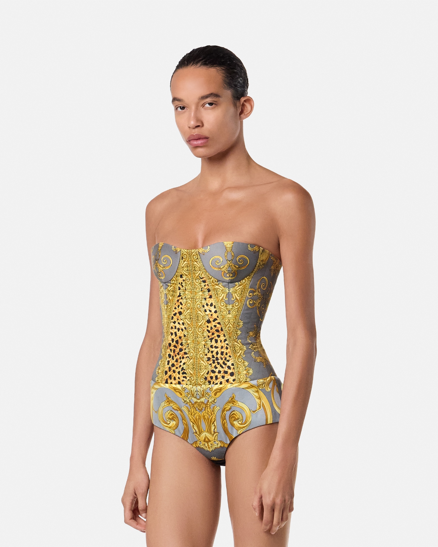 Duvet Stripes Strapless Bodysuit
