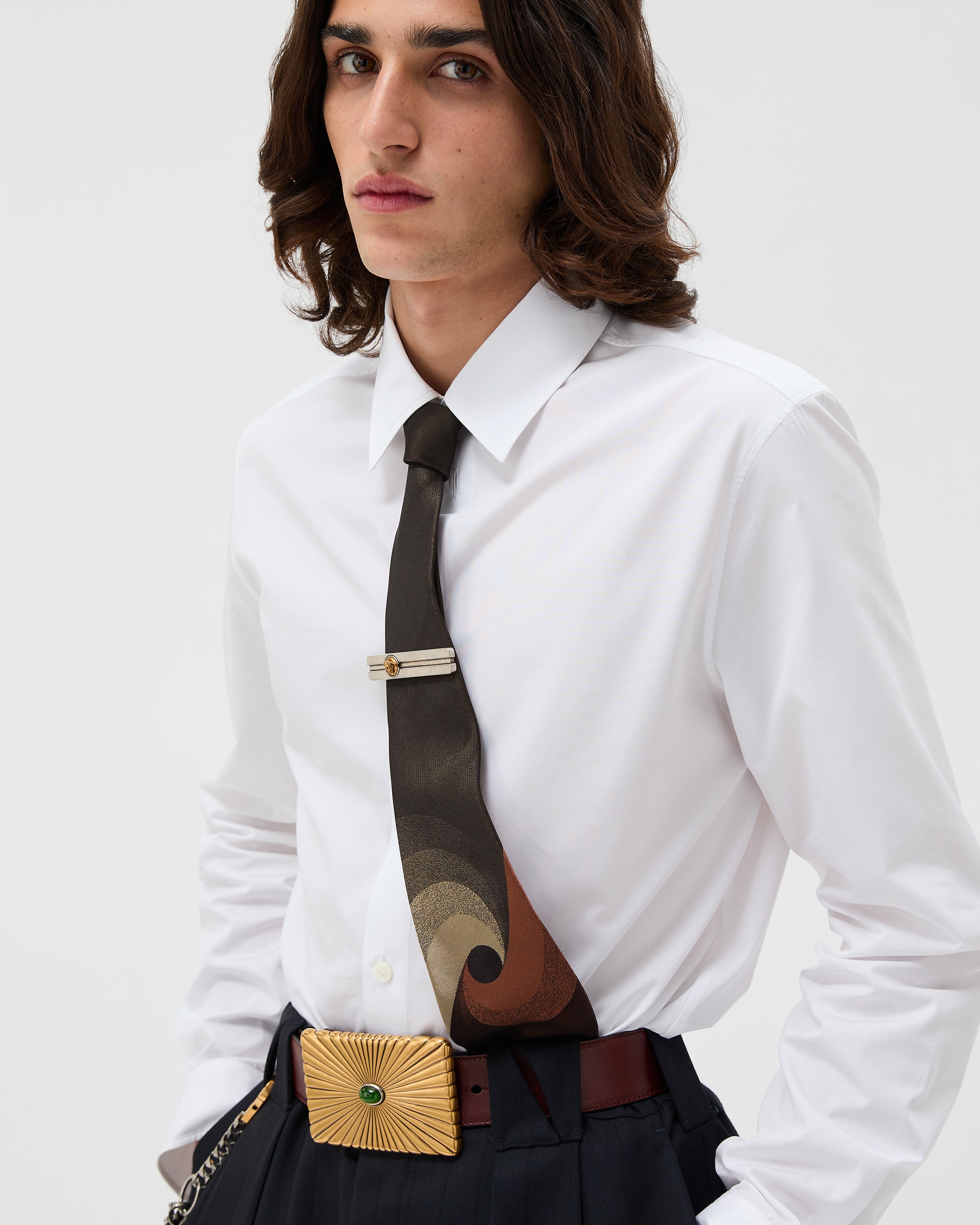 Versace Printed Jacquard Silk Tie