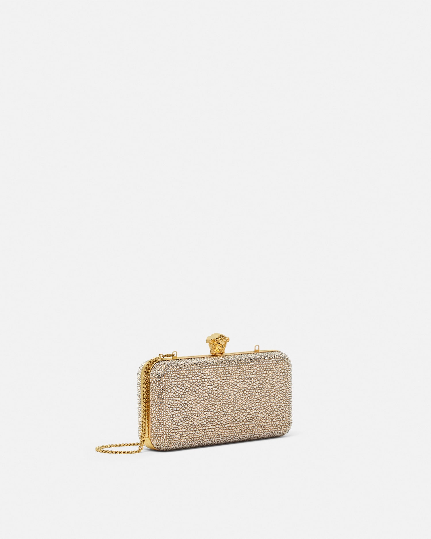 La Medusa Embellished Satin Clutch