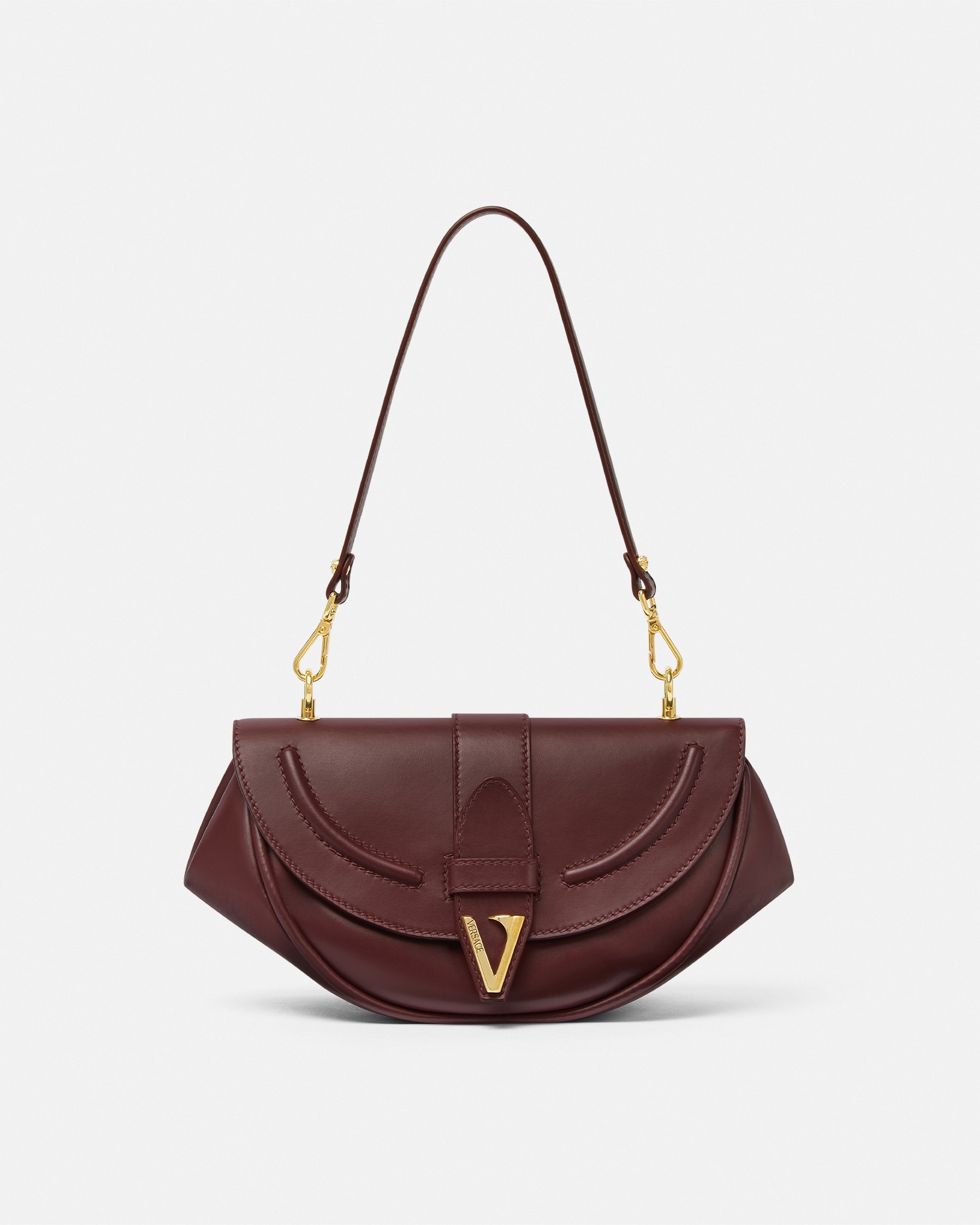 Versace Virtus Shoulder Bag In Burgundy