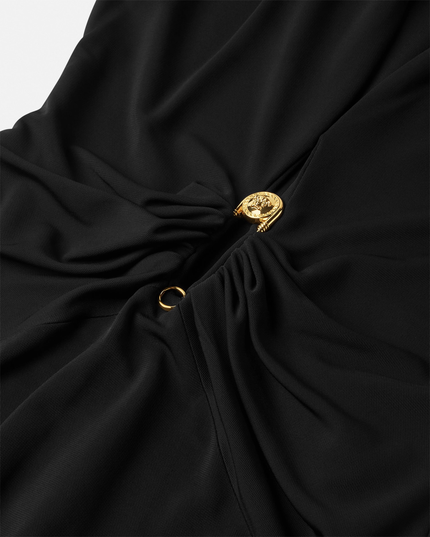 Safety Pin Draped Fitted Bodysuit