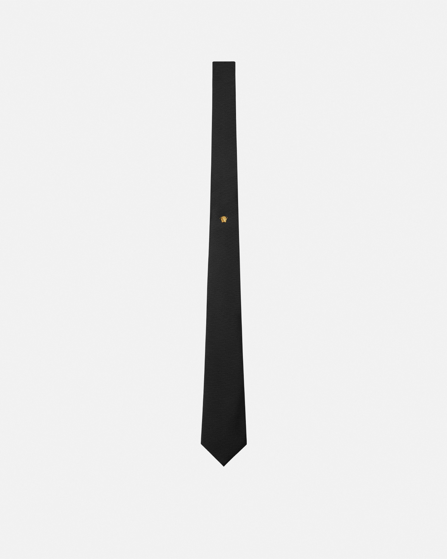 Versace Medusa Silk Tie In Black