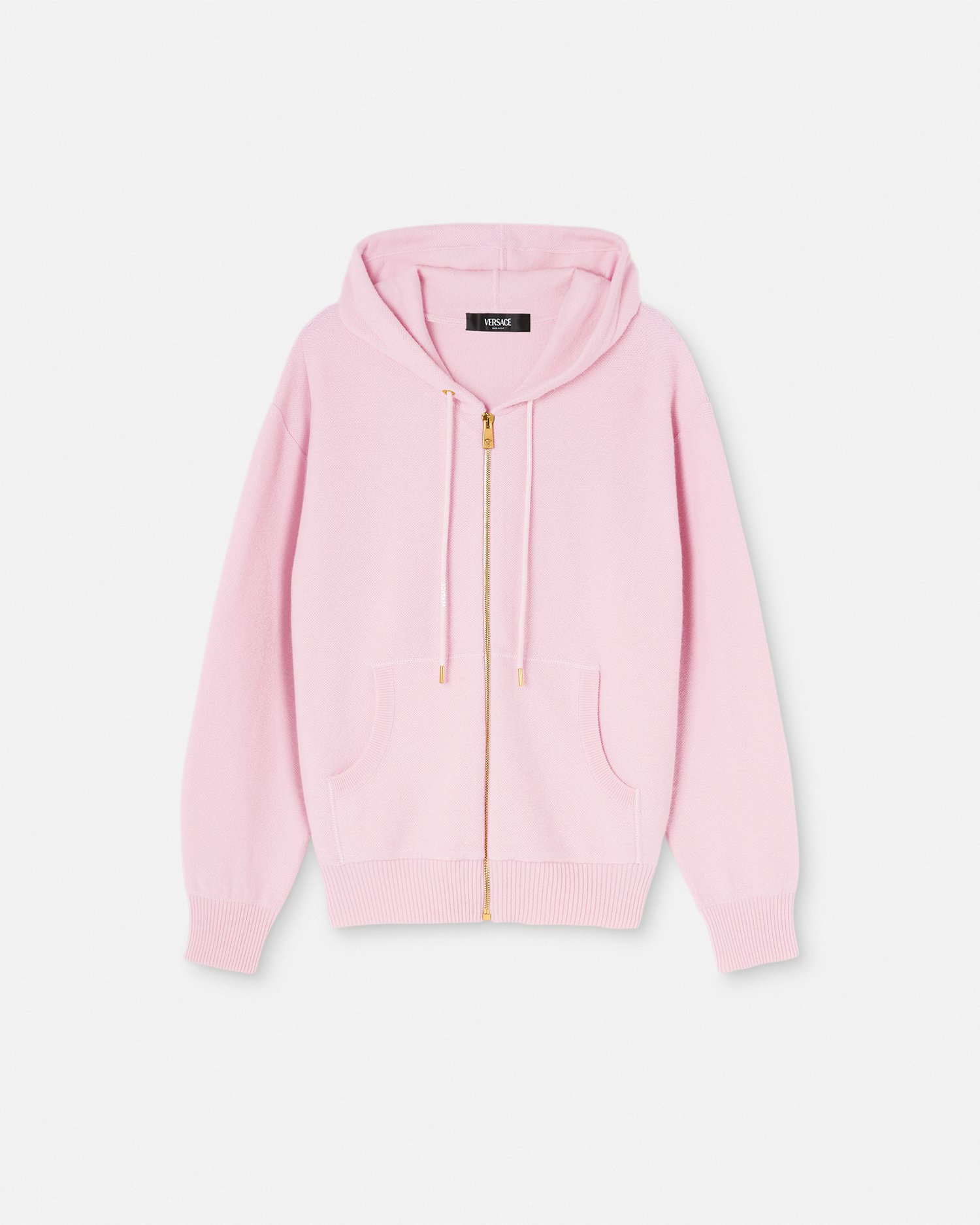 Versace Abbigliamento Medusa Towel Zip Hoodie In Light Pink