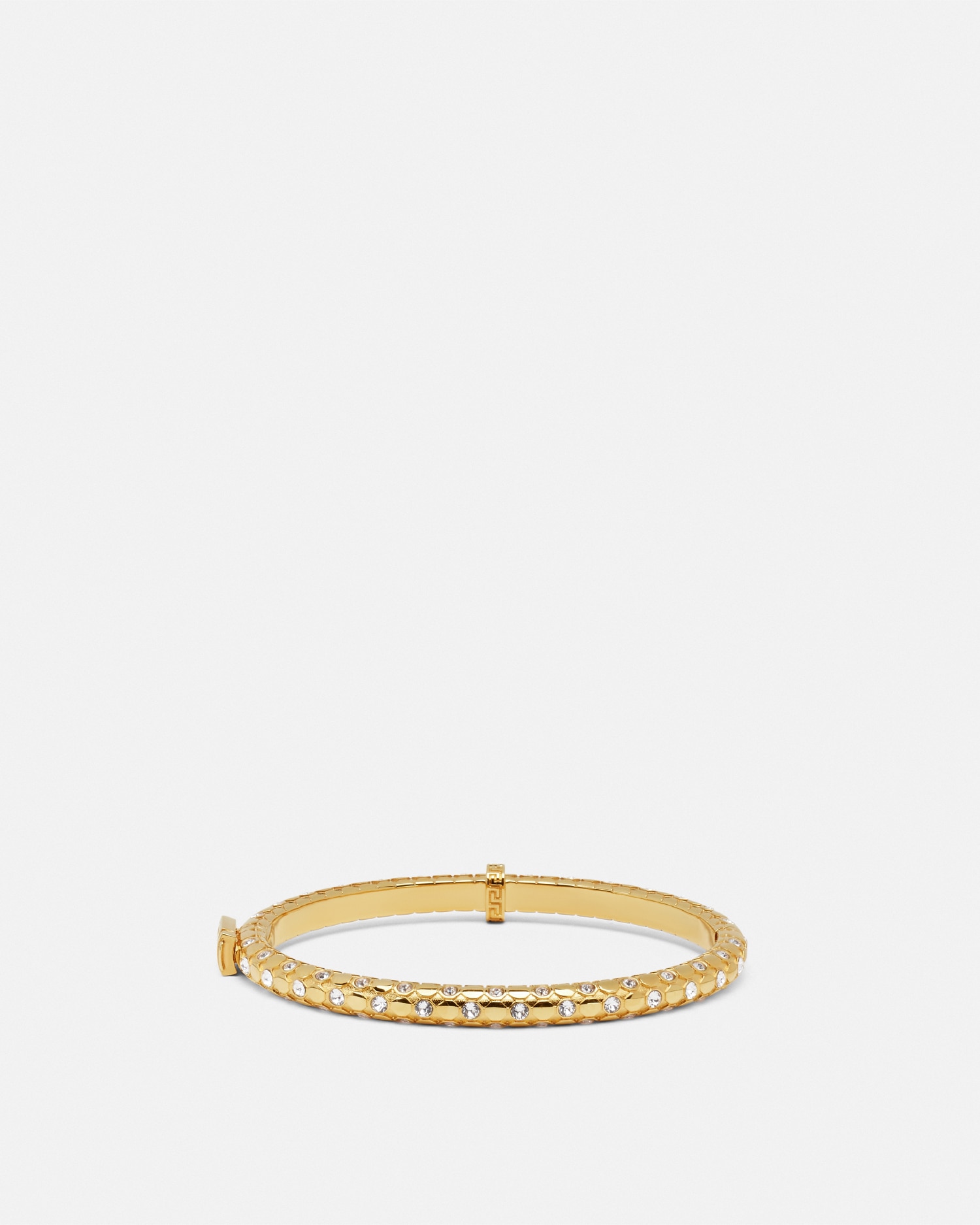 Versace Crystal Metal Mesh Bracelet In Gold