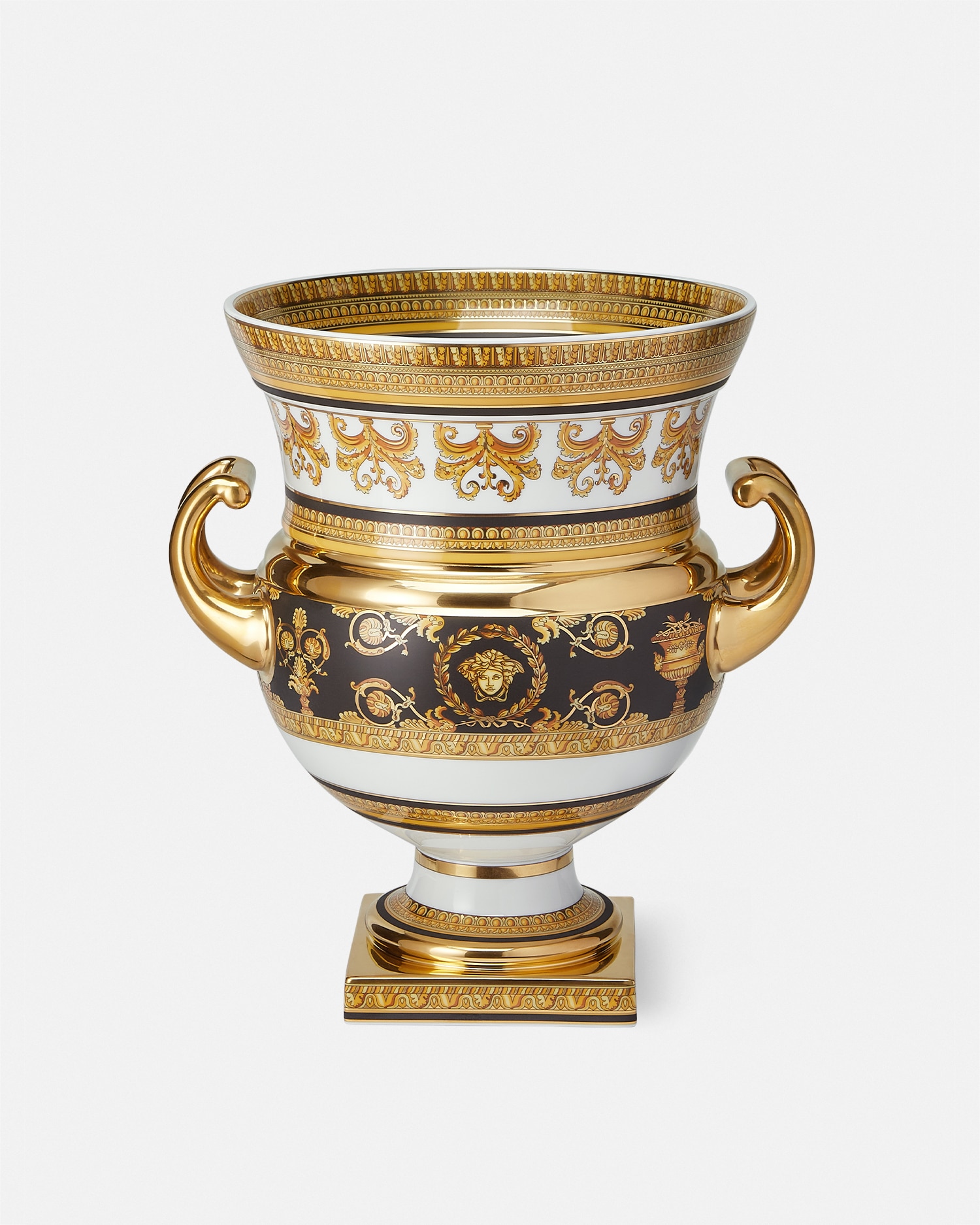 Versace Vase Amphore I♡ Baroque 24,4 Cm In White+gold