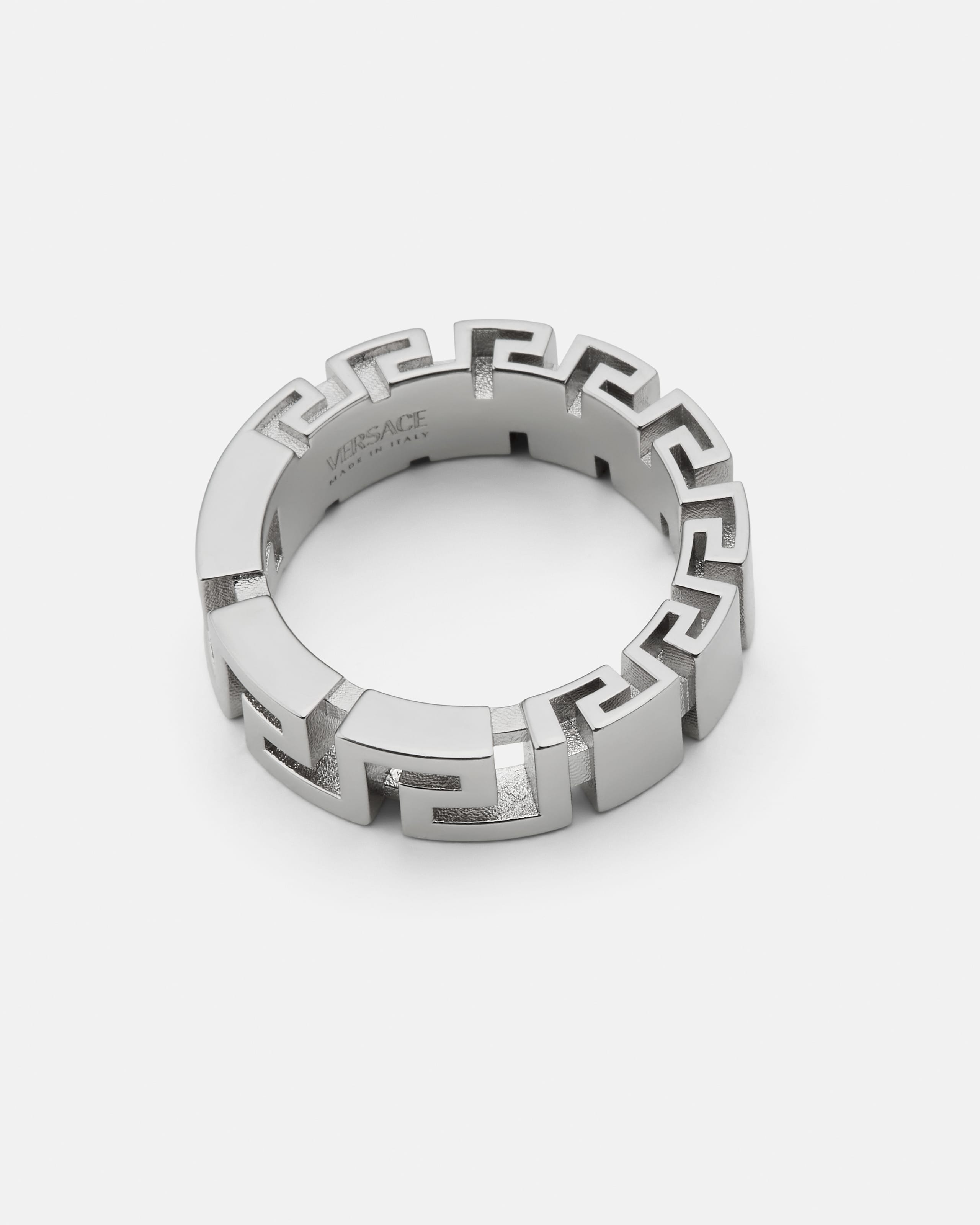 Versace Greca Ring In Silver