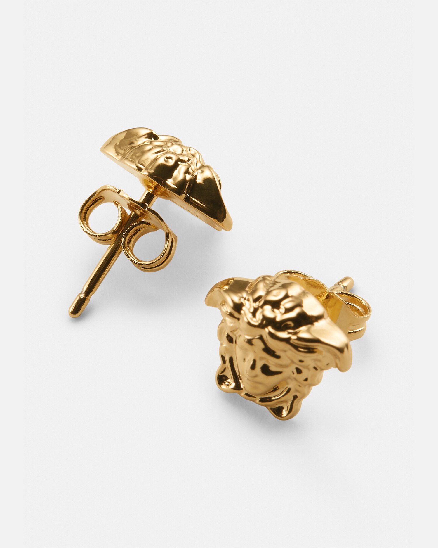 Shop Versace Medusa Stud Earrings In Warm Gold