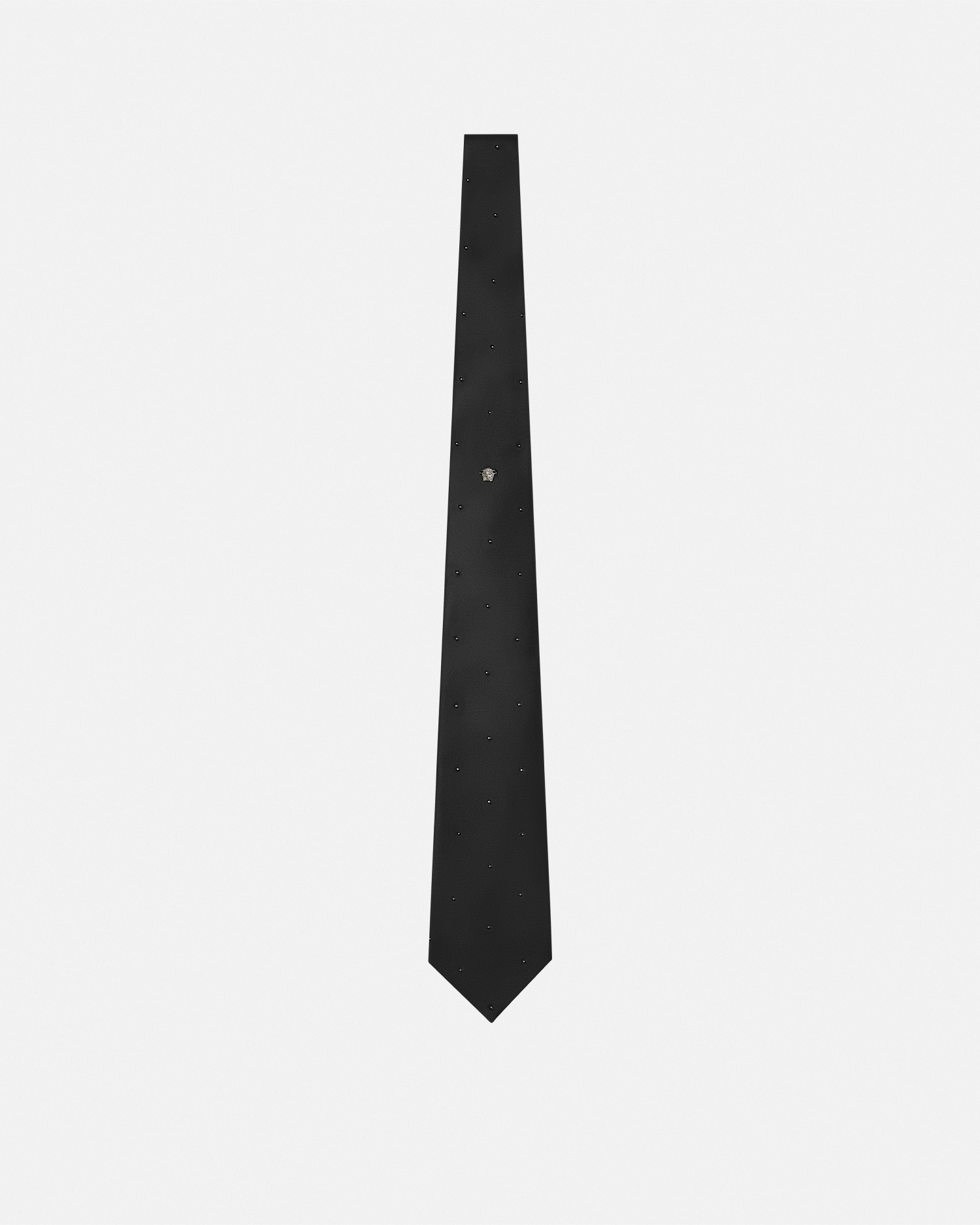 Versace Crystal Medusa Silk Tie In Black
