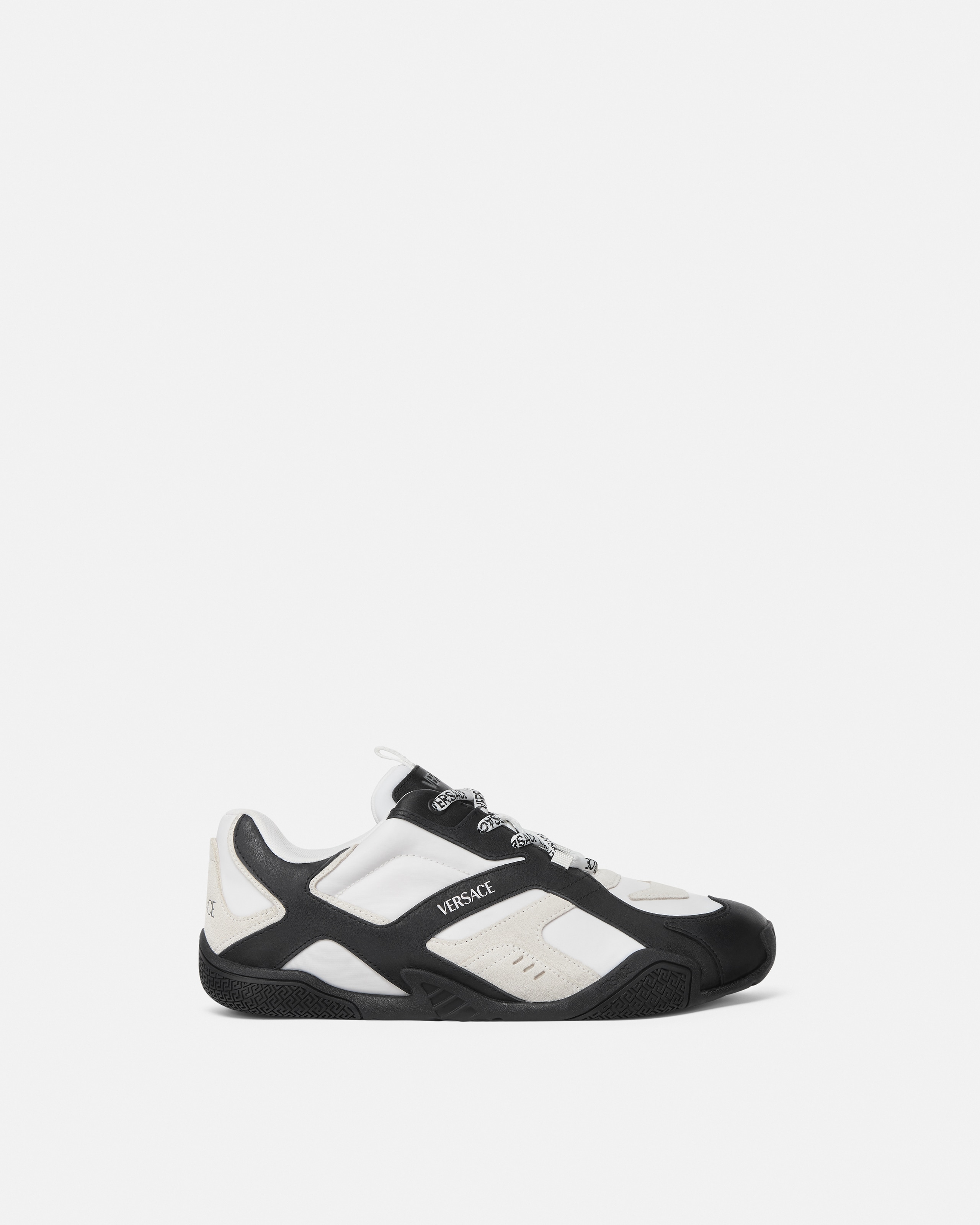 Galaxia Leather Sneakers Brown | VERSACE US