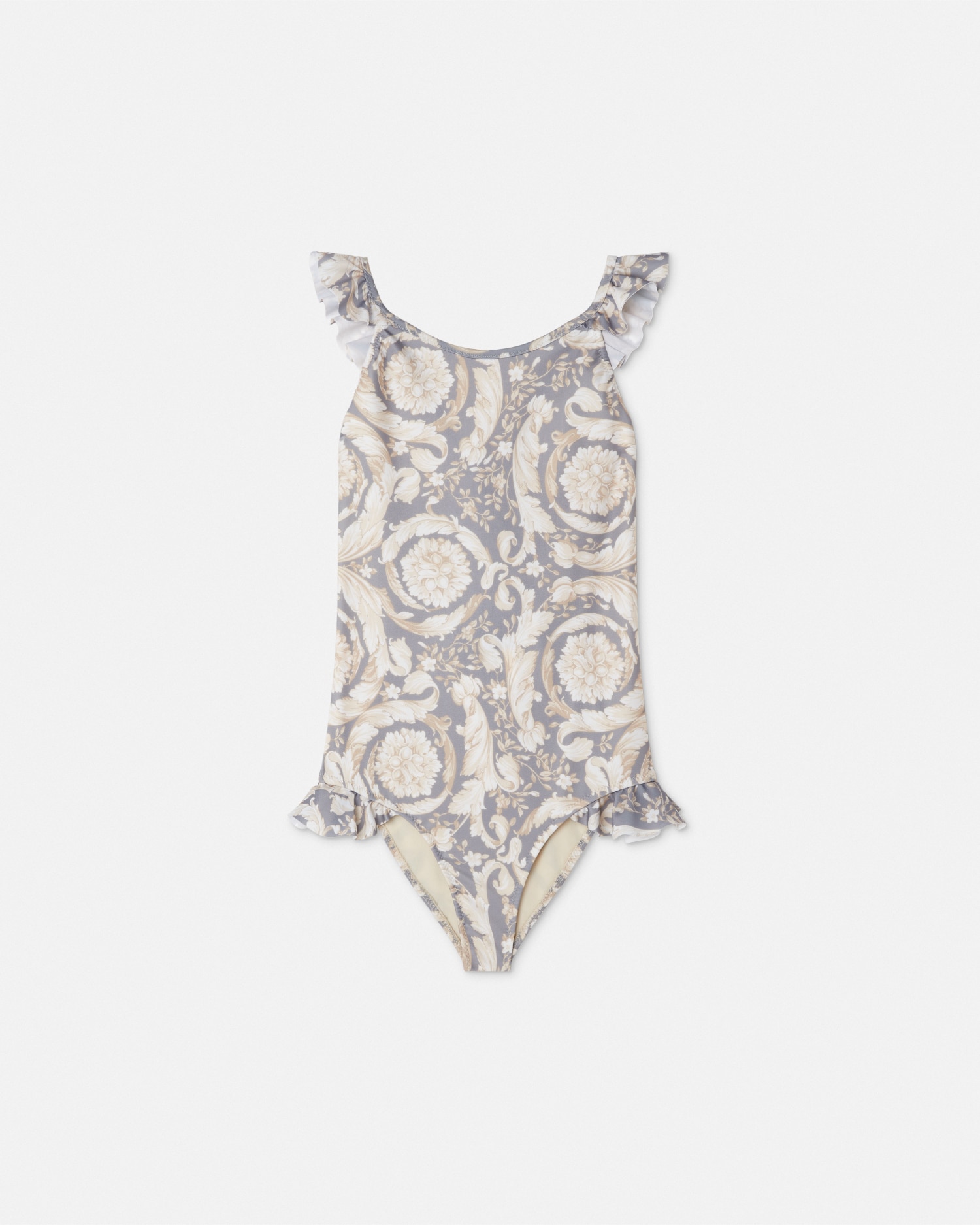 Versace Barocco Kids Swimsuit In Gris