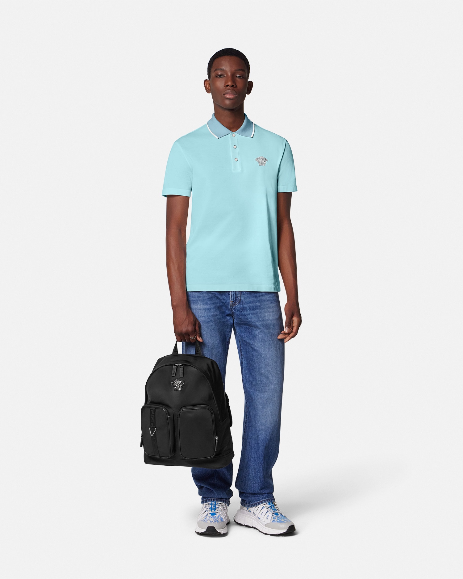 Embroidered Medusa Polo Shirt