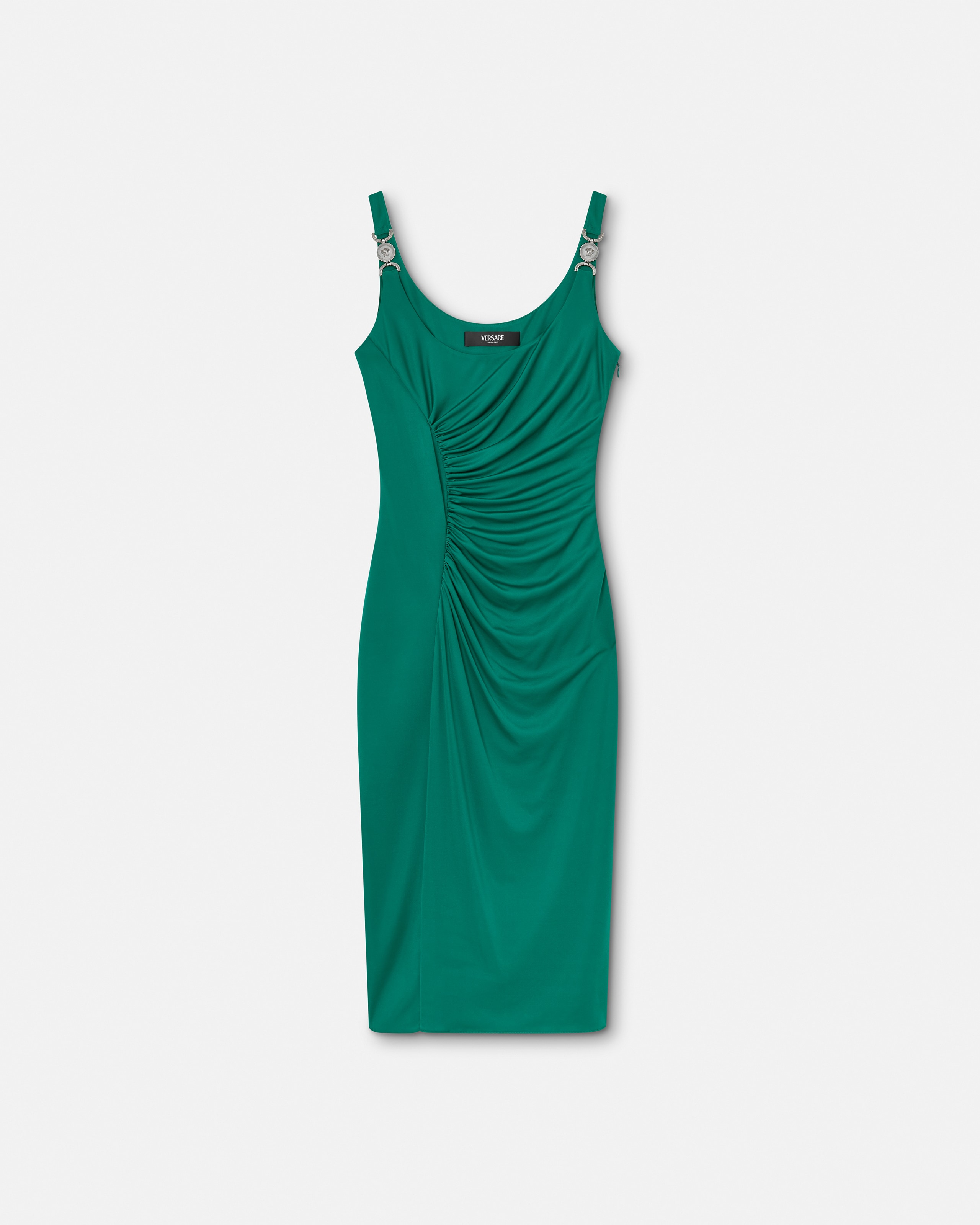 Versace Viscose-jersey Midi Dress In Green