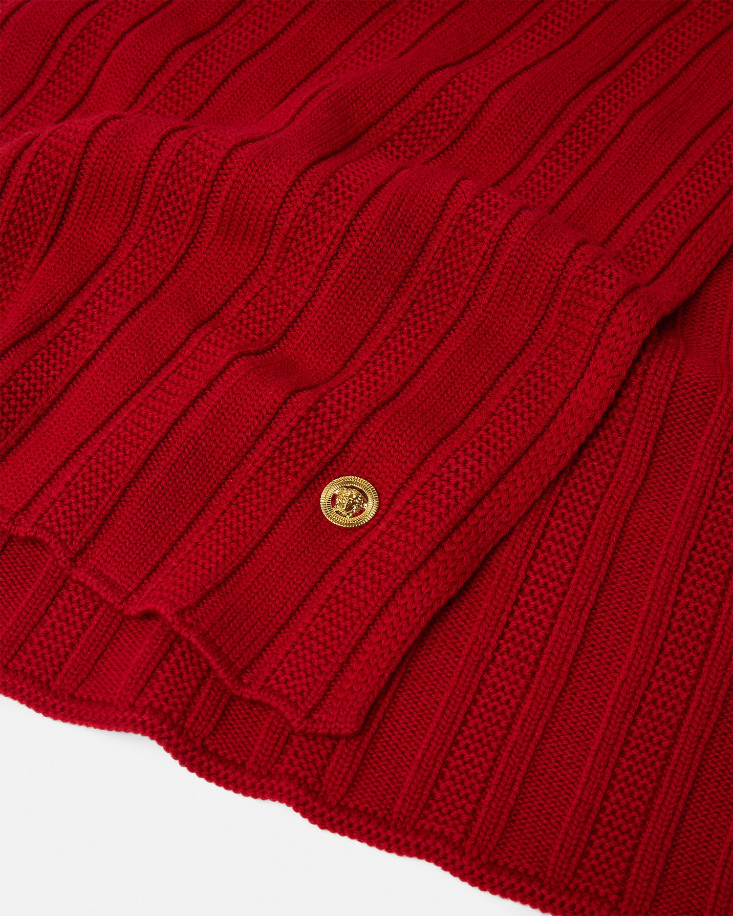Medusa Ribbed Knit Scarf Red | VERSACE US Medusa Ribbed Knit Scarf Red | VERSACE US