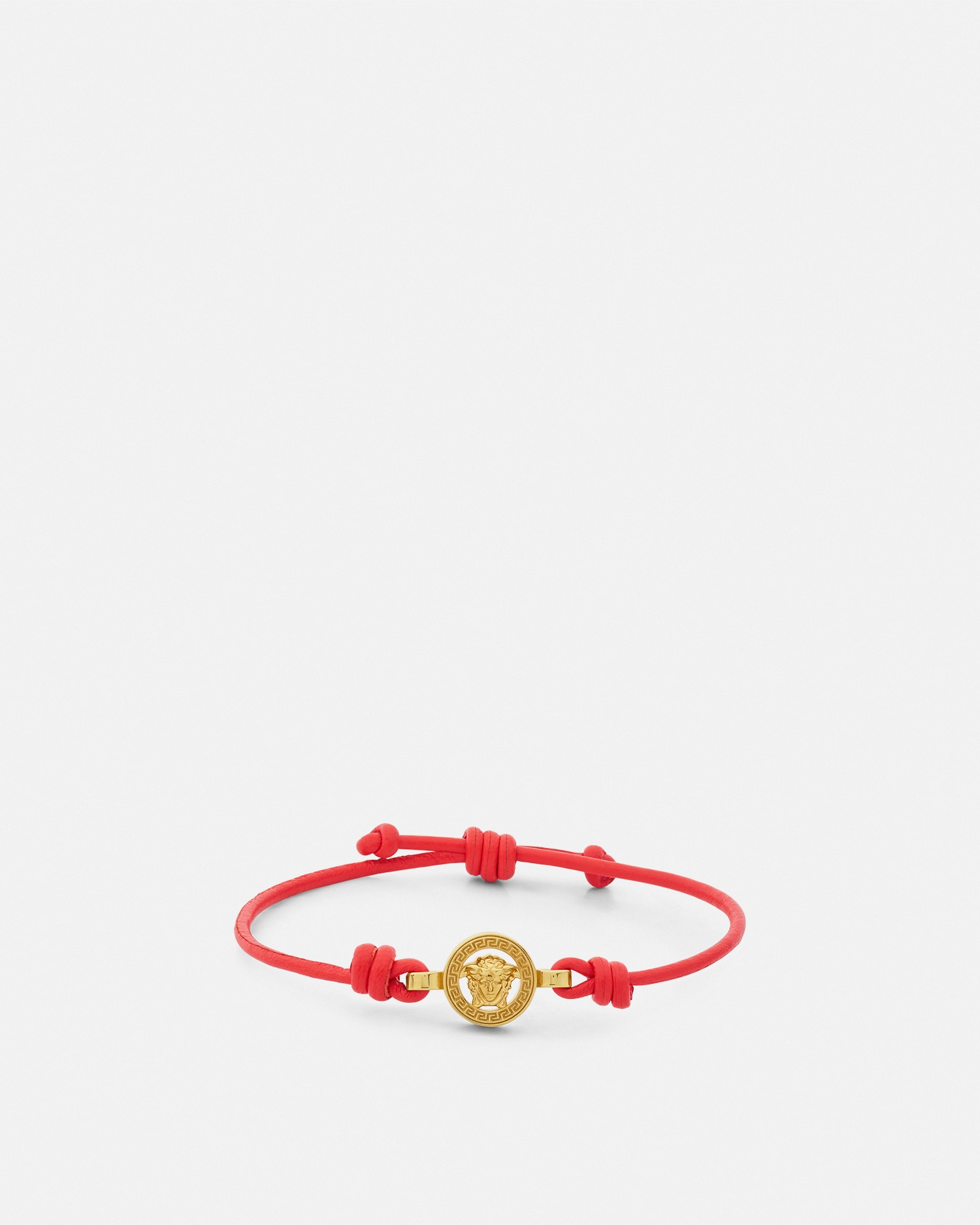 Versace Logo-plaque Bracelet In Rouge