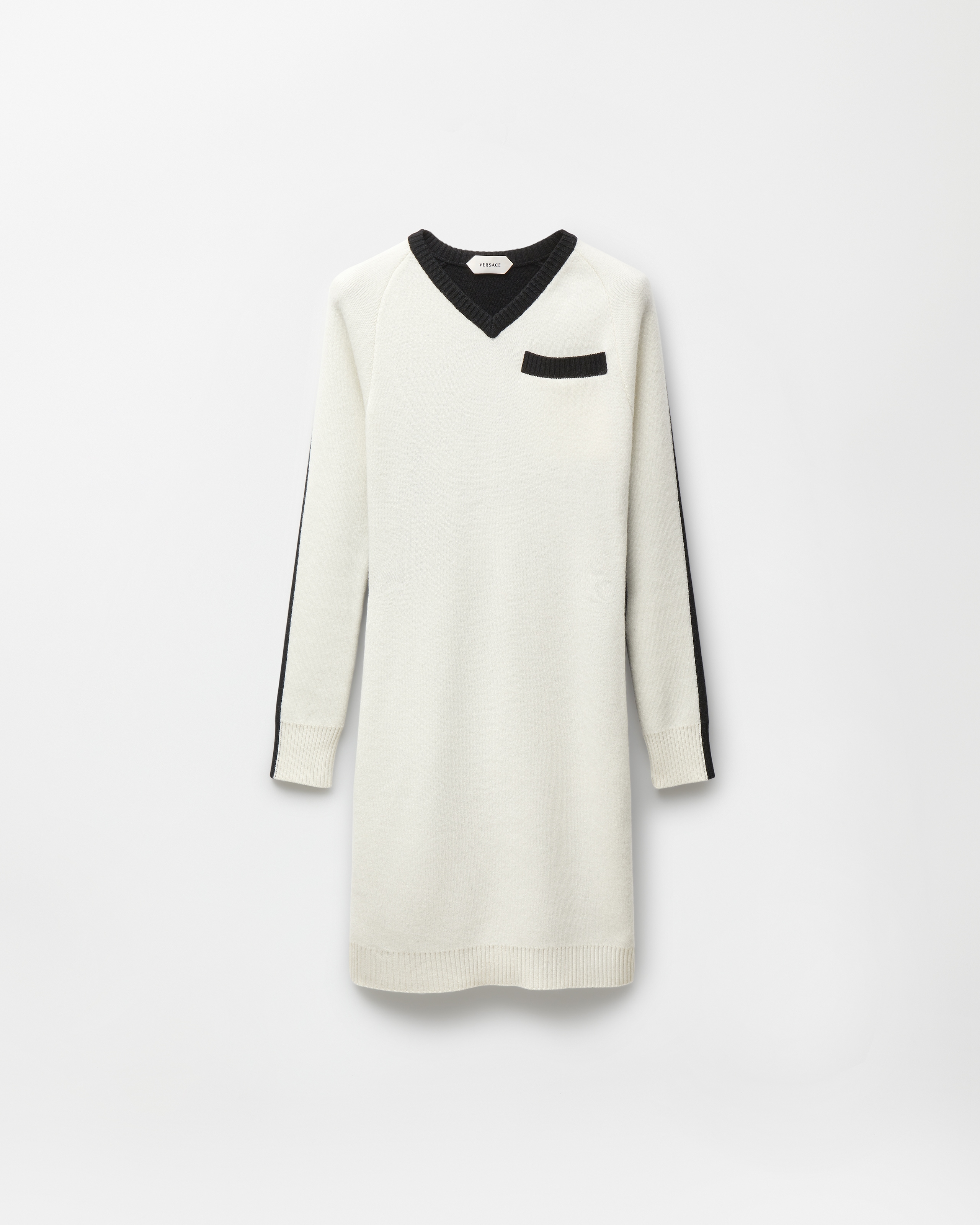 Versace Wool & Cashmere Knit Mini Dress In White