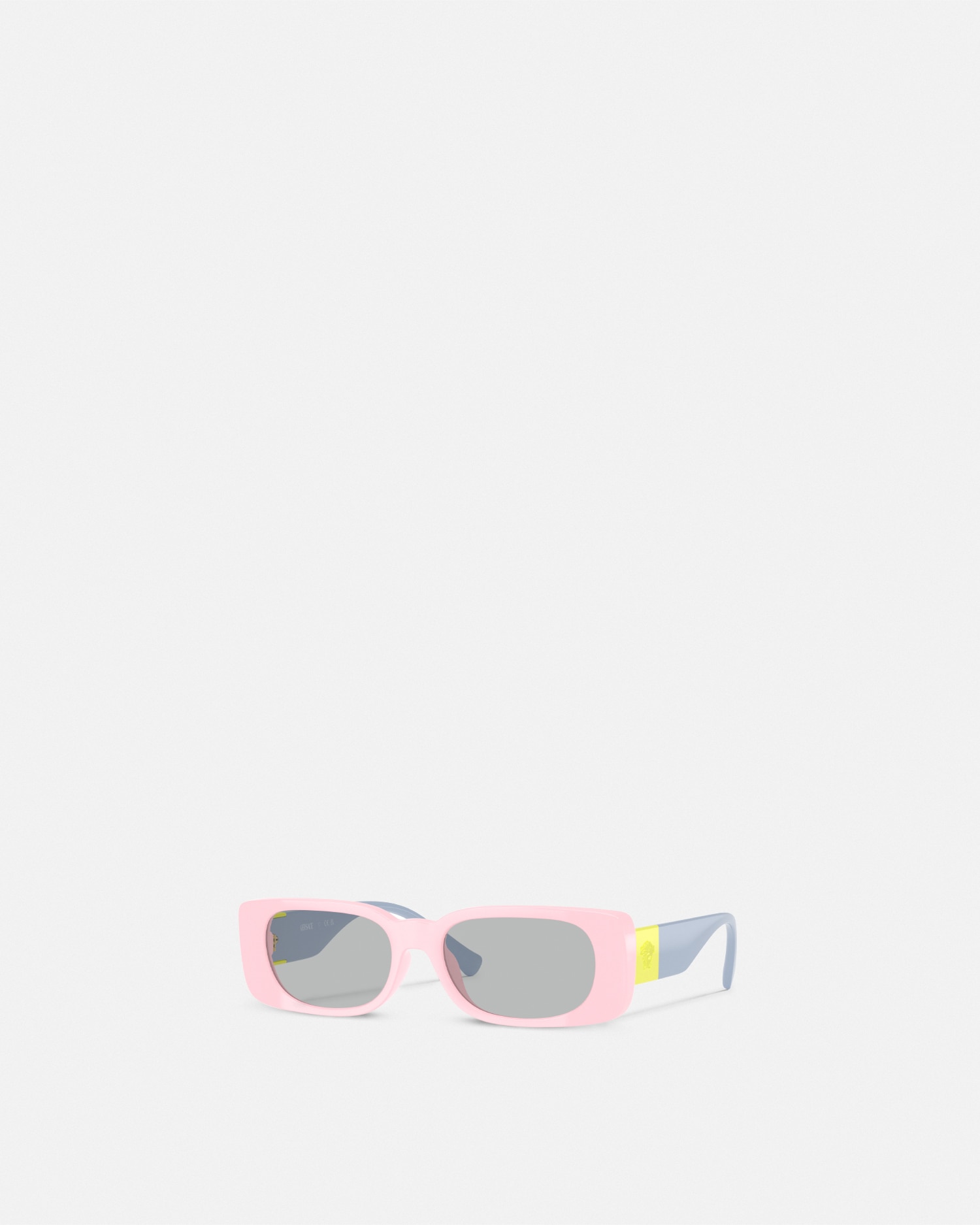 Versace Medusa Plaque Kids Rectangular Sunglasses In Light Pink