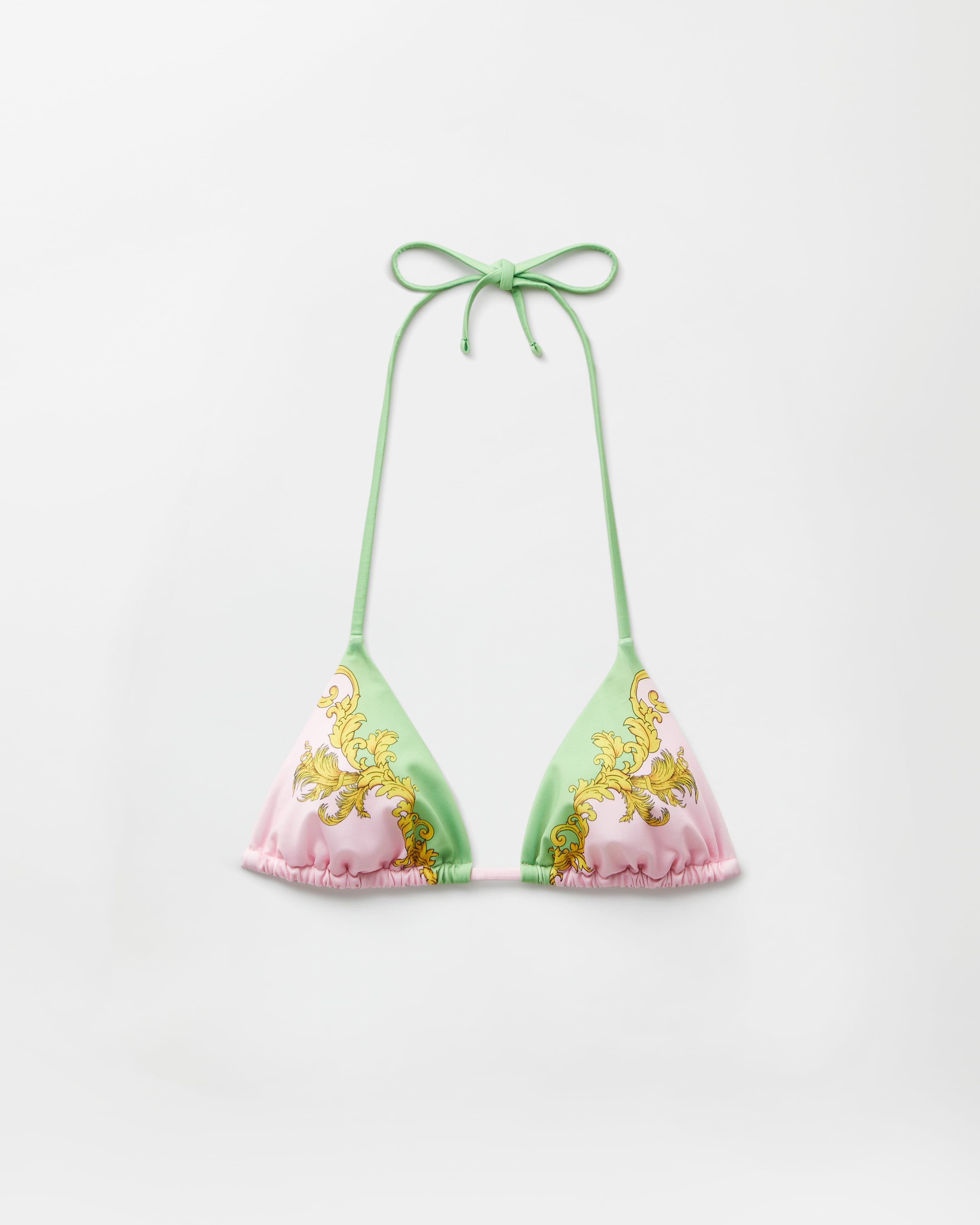 Printed Bikini Top Yellow,Pink | VERSACE US