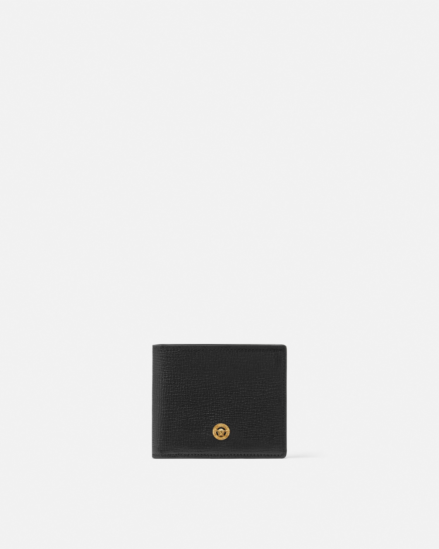 Versace Medusa Biggie Bifold Wallet In Black+gold