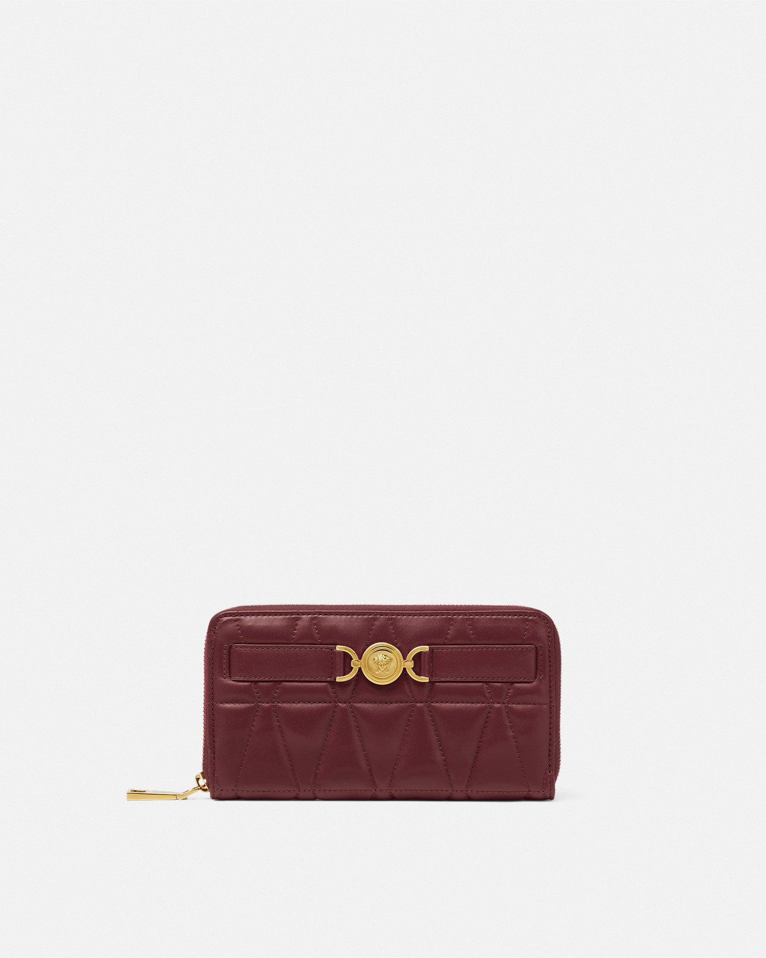 Versace Portefeuille Long Matelassé Medusa '95 In Burgundy
