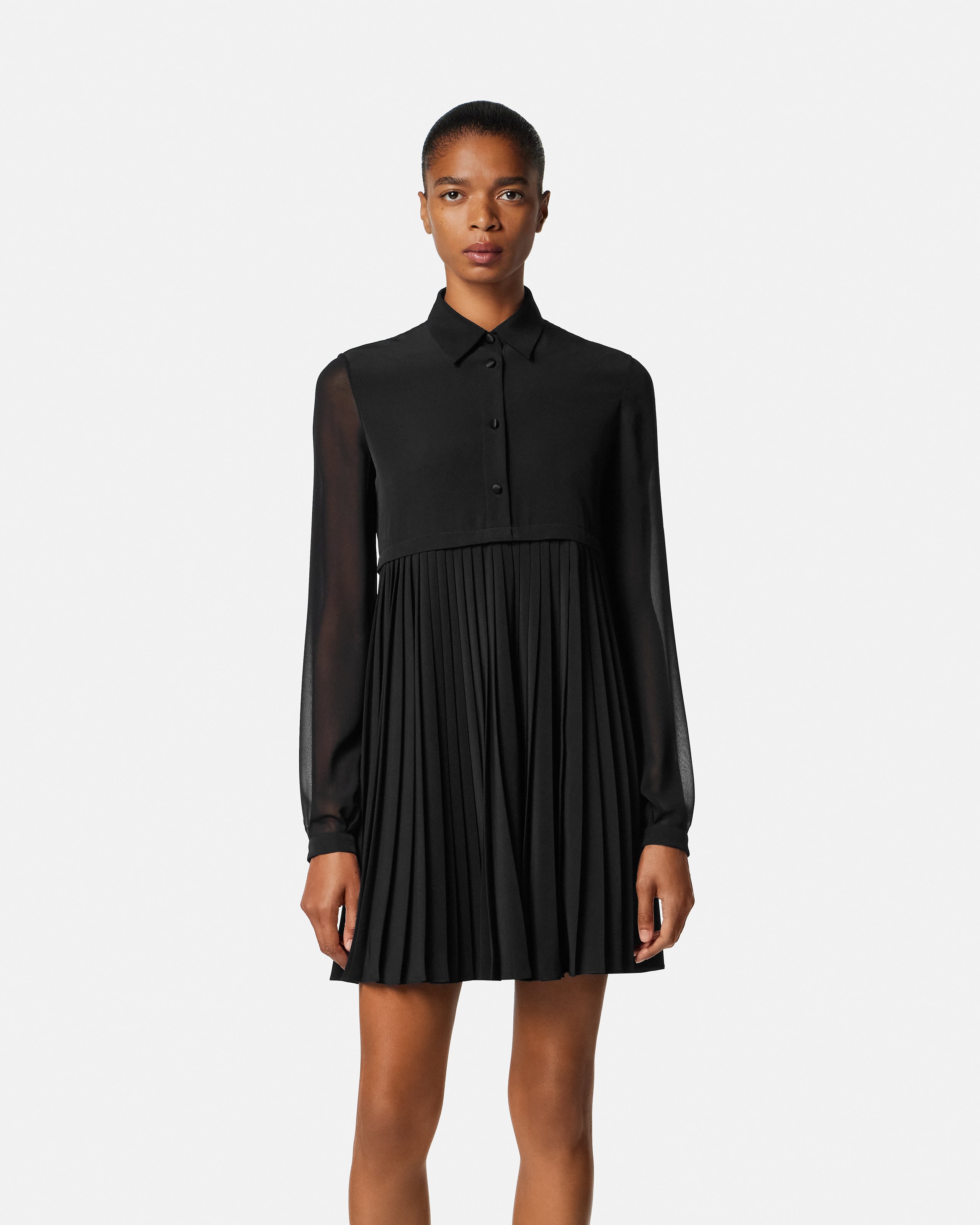 Crêpe de Chine Lavallière Mini Dress