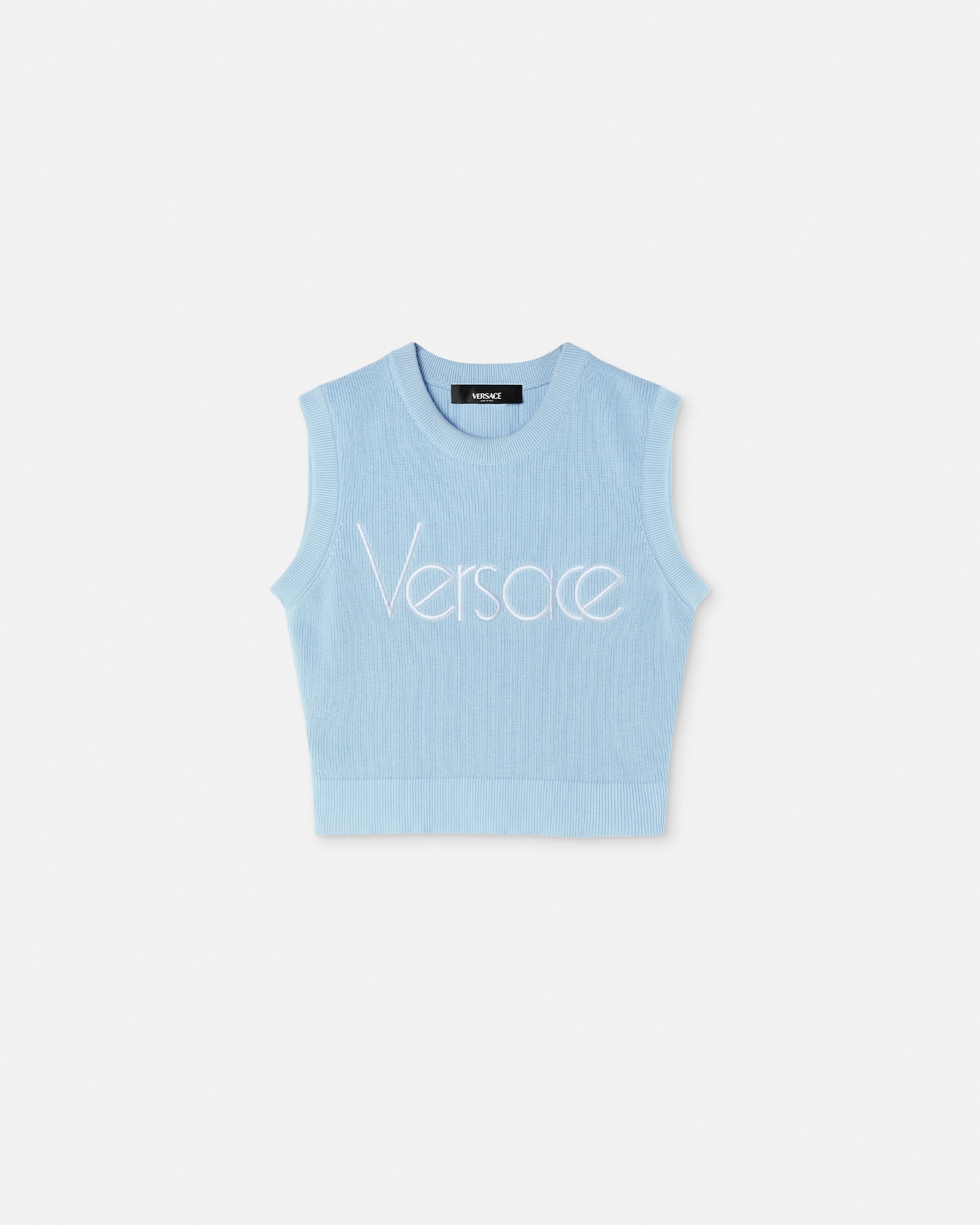 Versace 1978 Re-edition Logo Vest In Light Blue