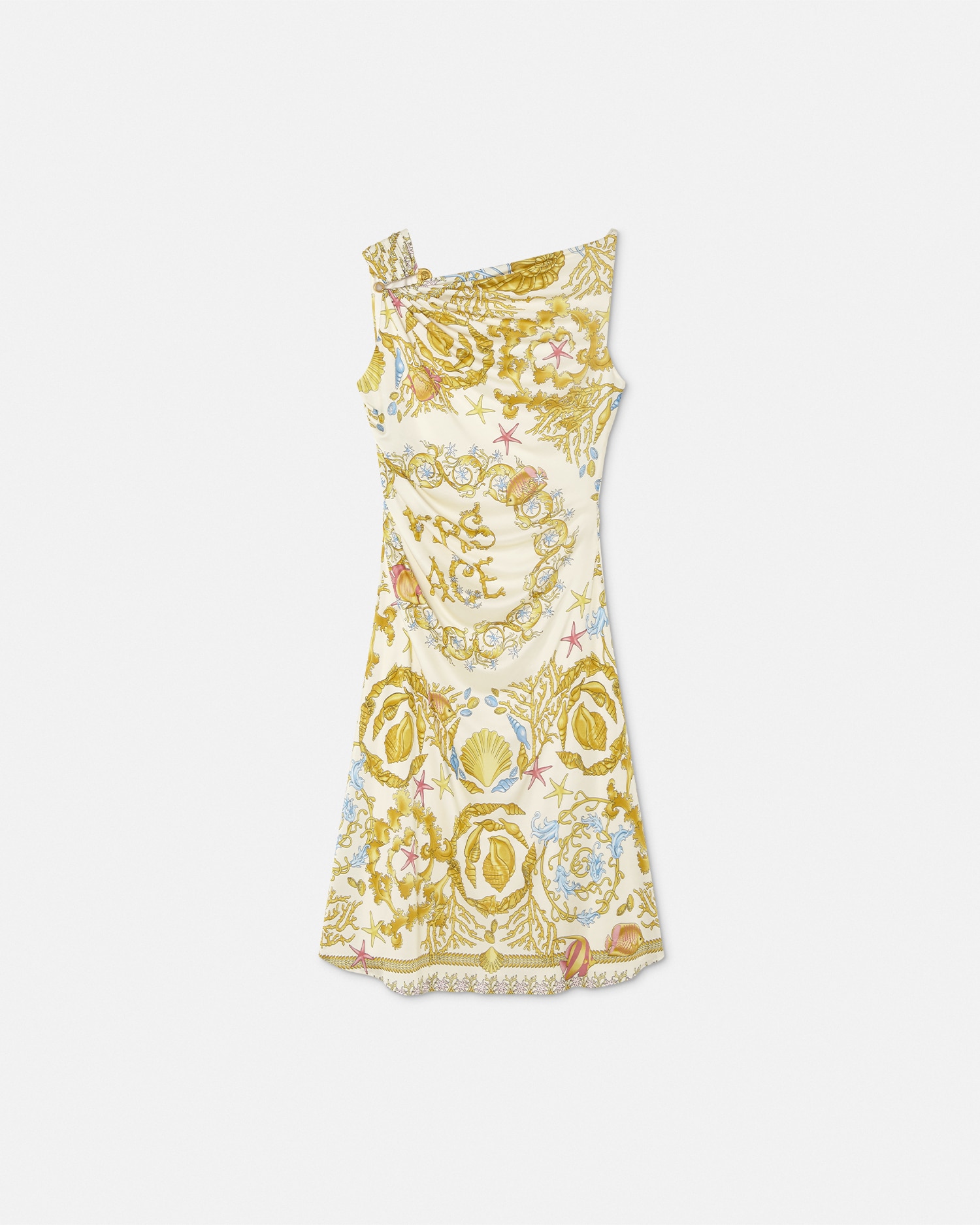 Versace Mini Robe Évasée Drapée Underwater Barocco