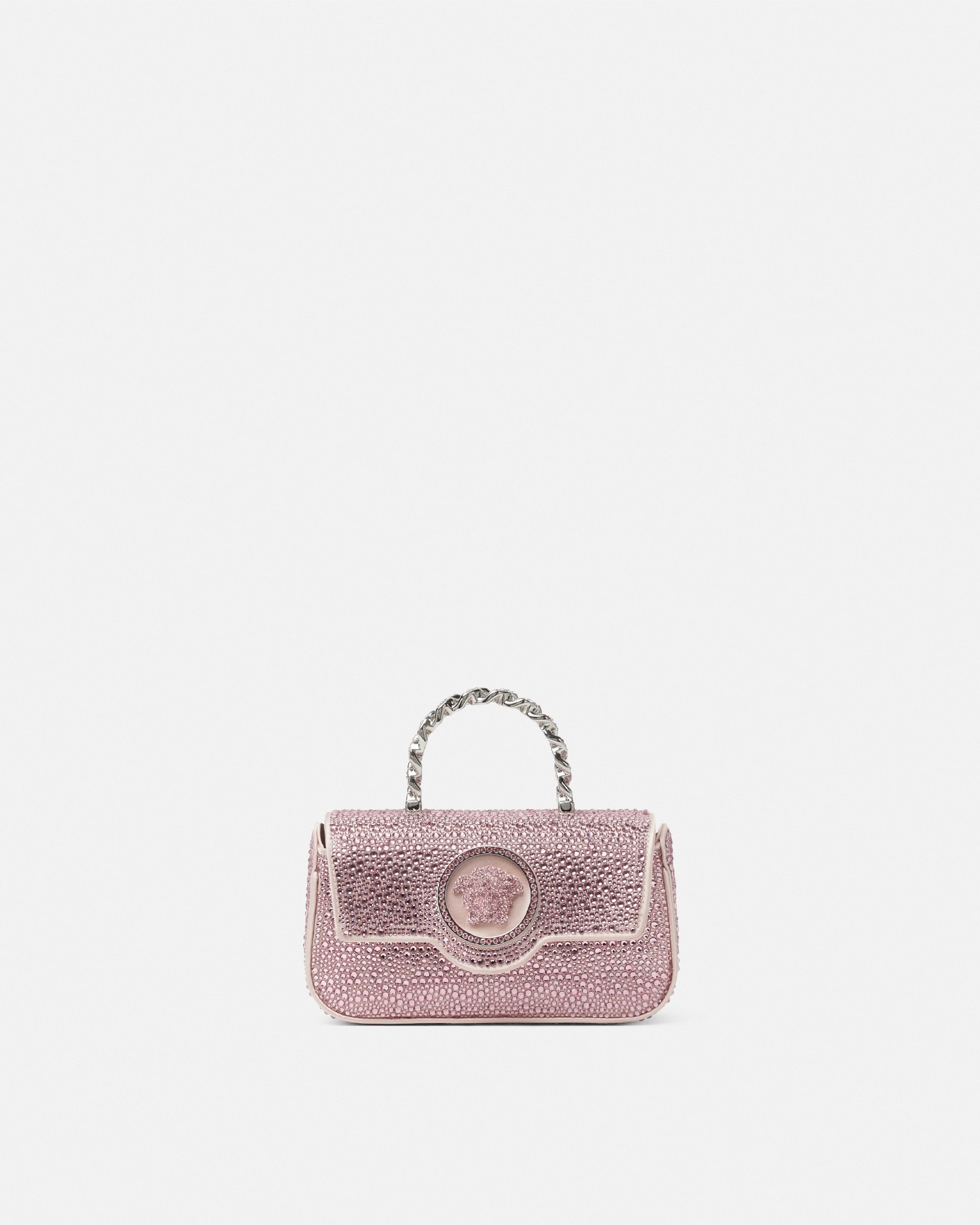 Versace Crystal La Medusa Mini Bag In Light Pink