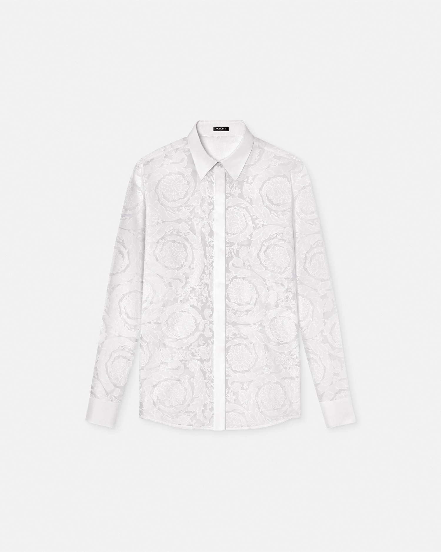 Versace Chemise Barocco Devoré In White