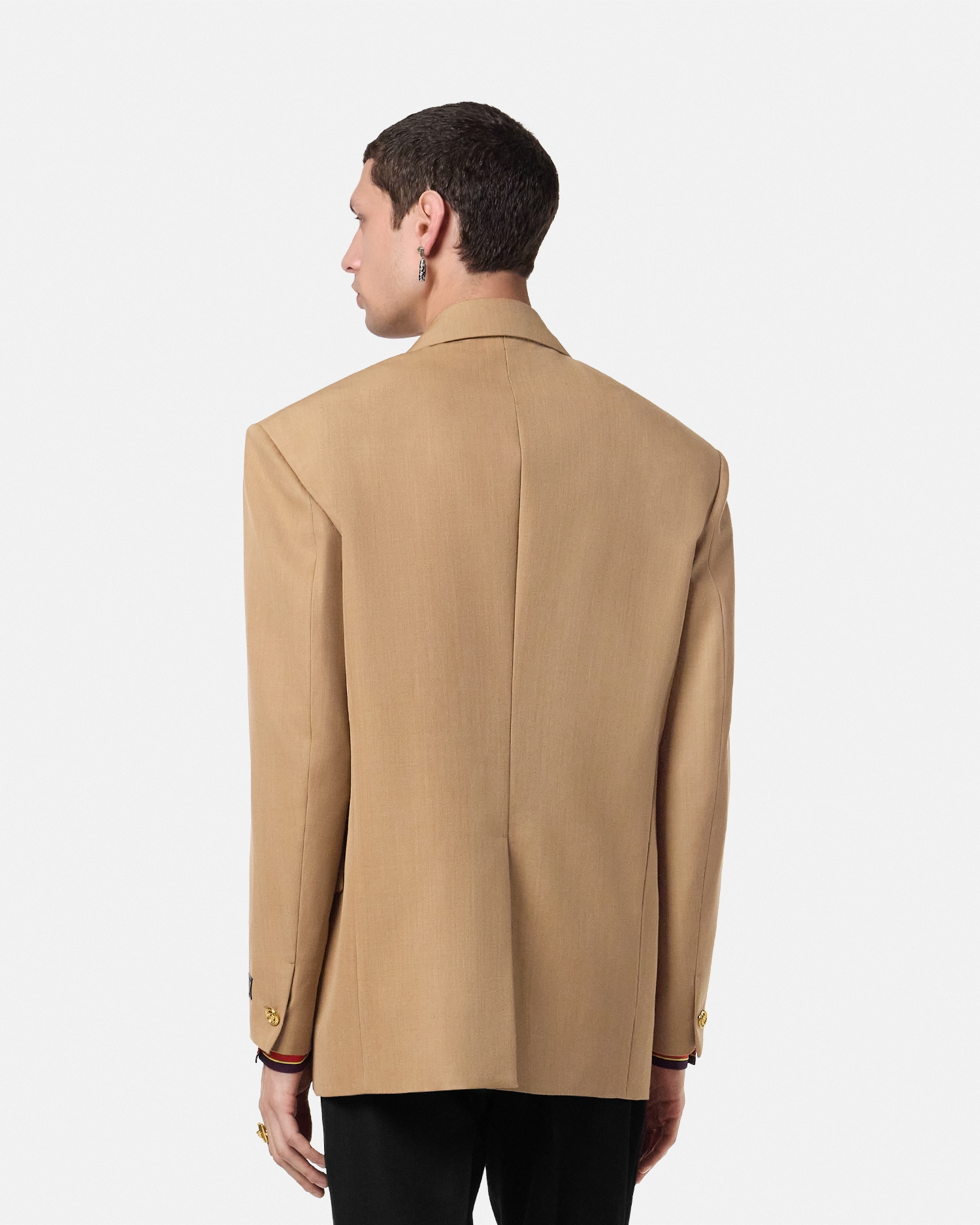 Mélange Wool Double-Breasted Blazer