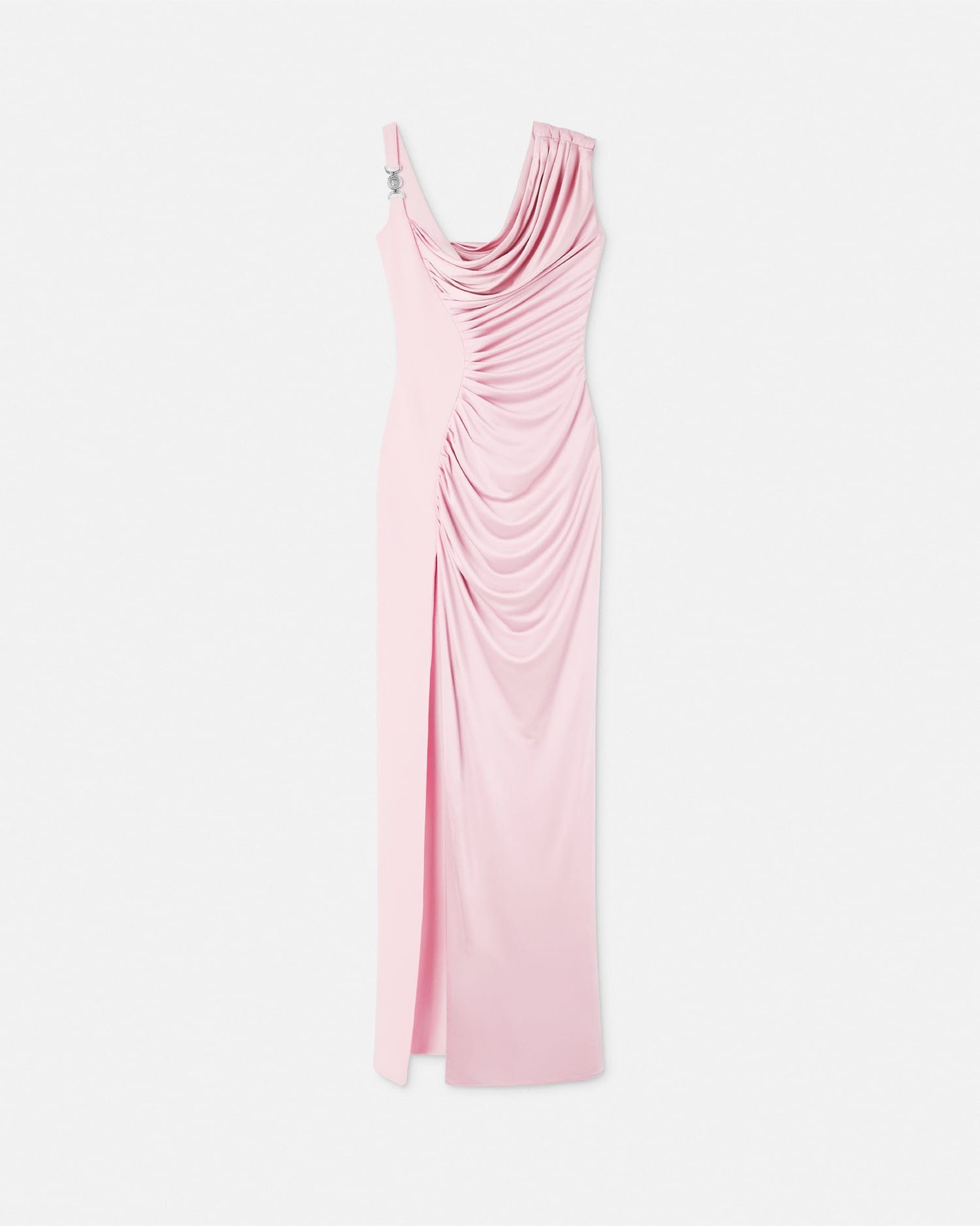 Versace Viscose Liquid Jersey Draped Gown, Female, Light Pink, 44