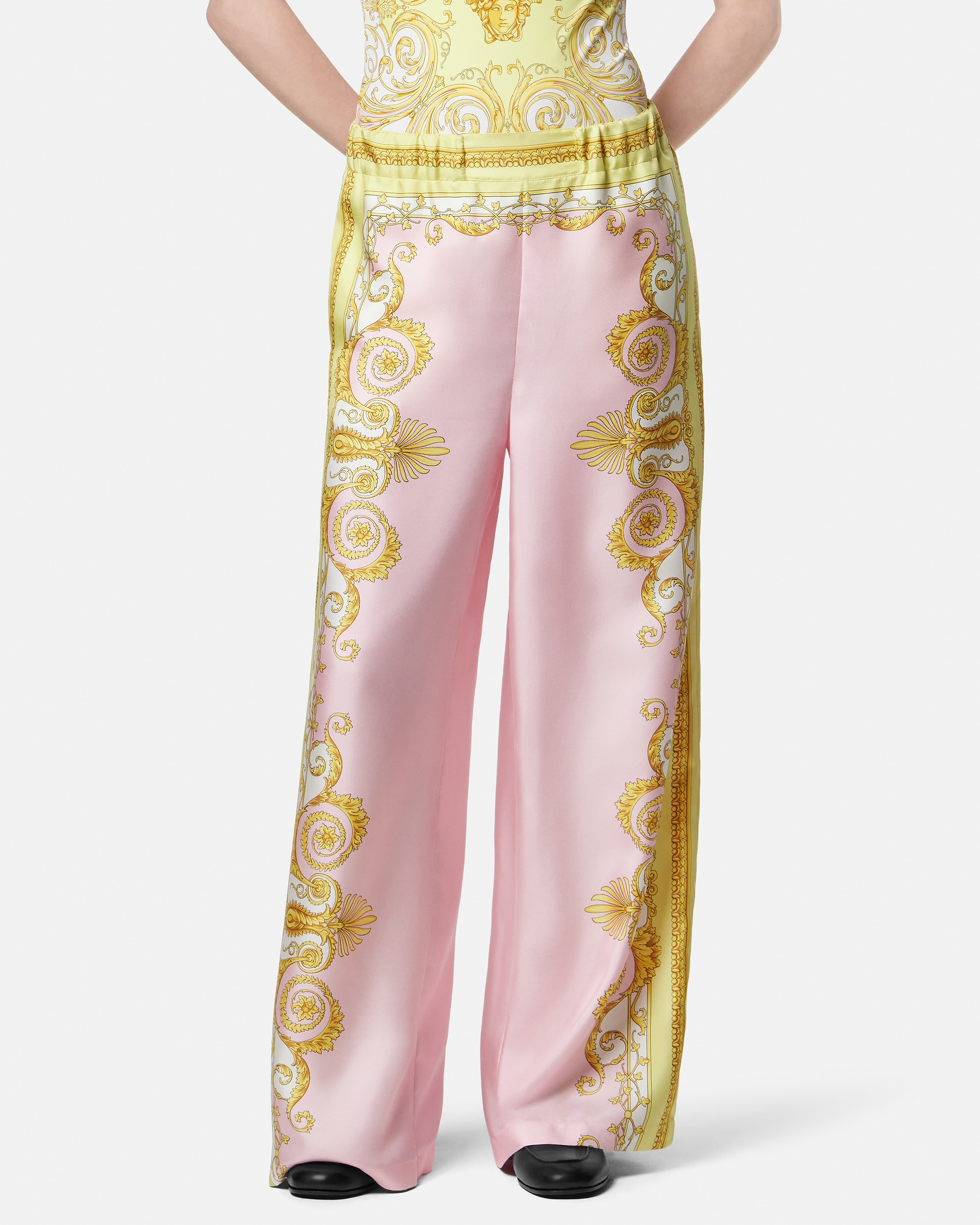 Printed Silk Twill Pants