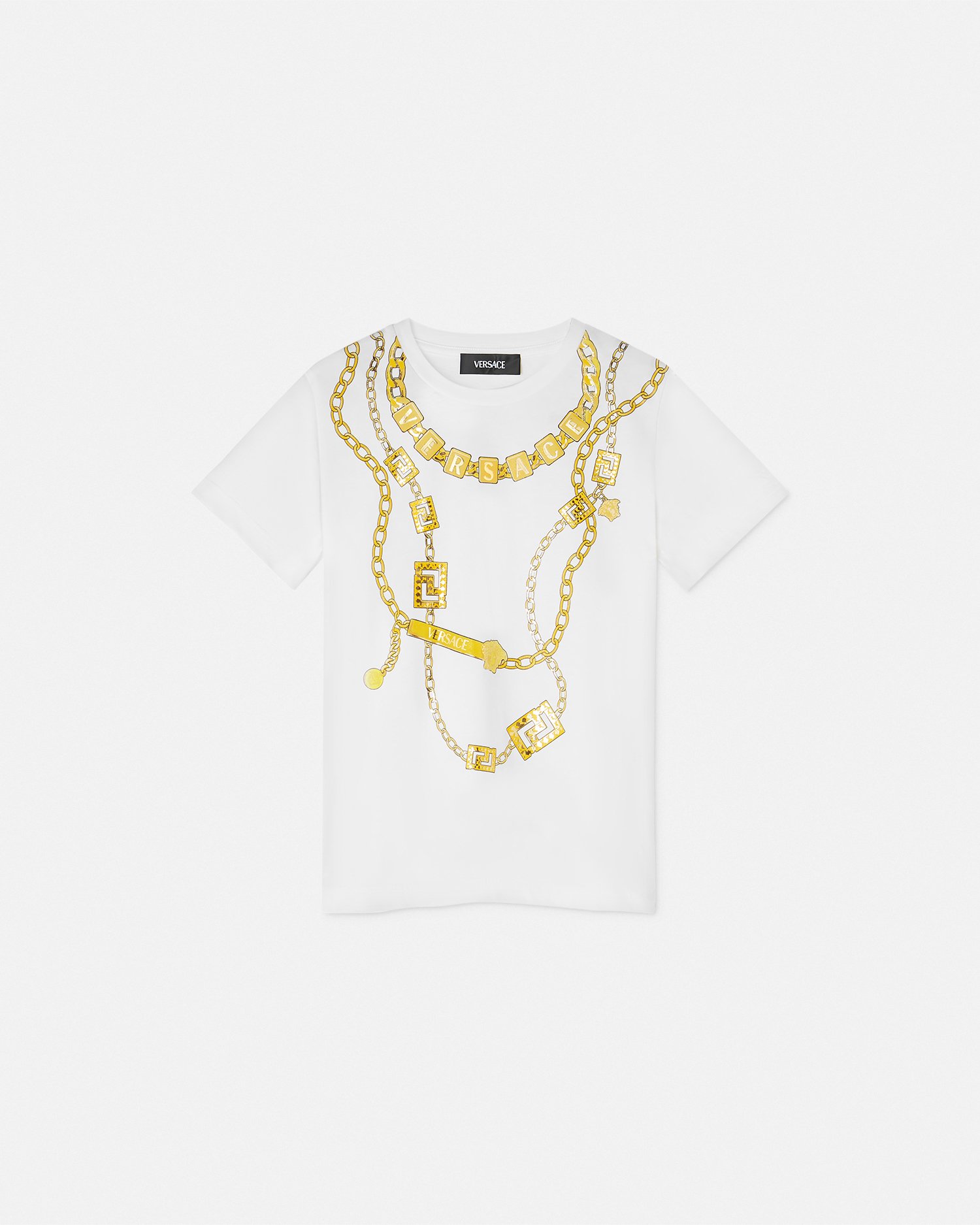 Versace Printed Cotton Crewneck Sweatshirt In White