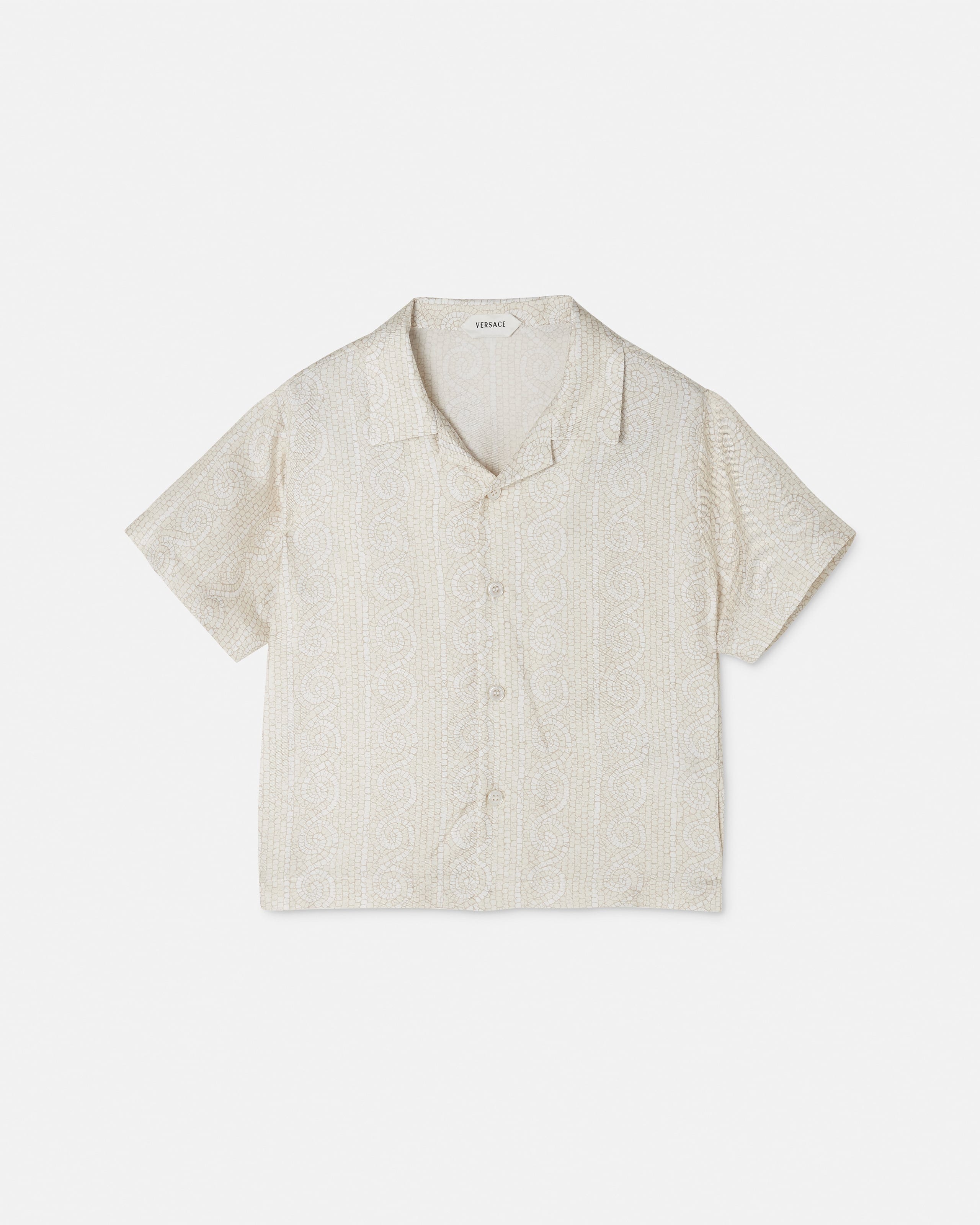 Versace Baby Printed Silk Twill Shirt In White