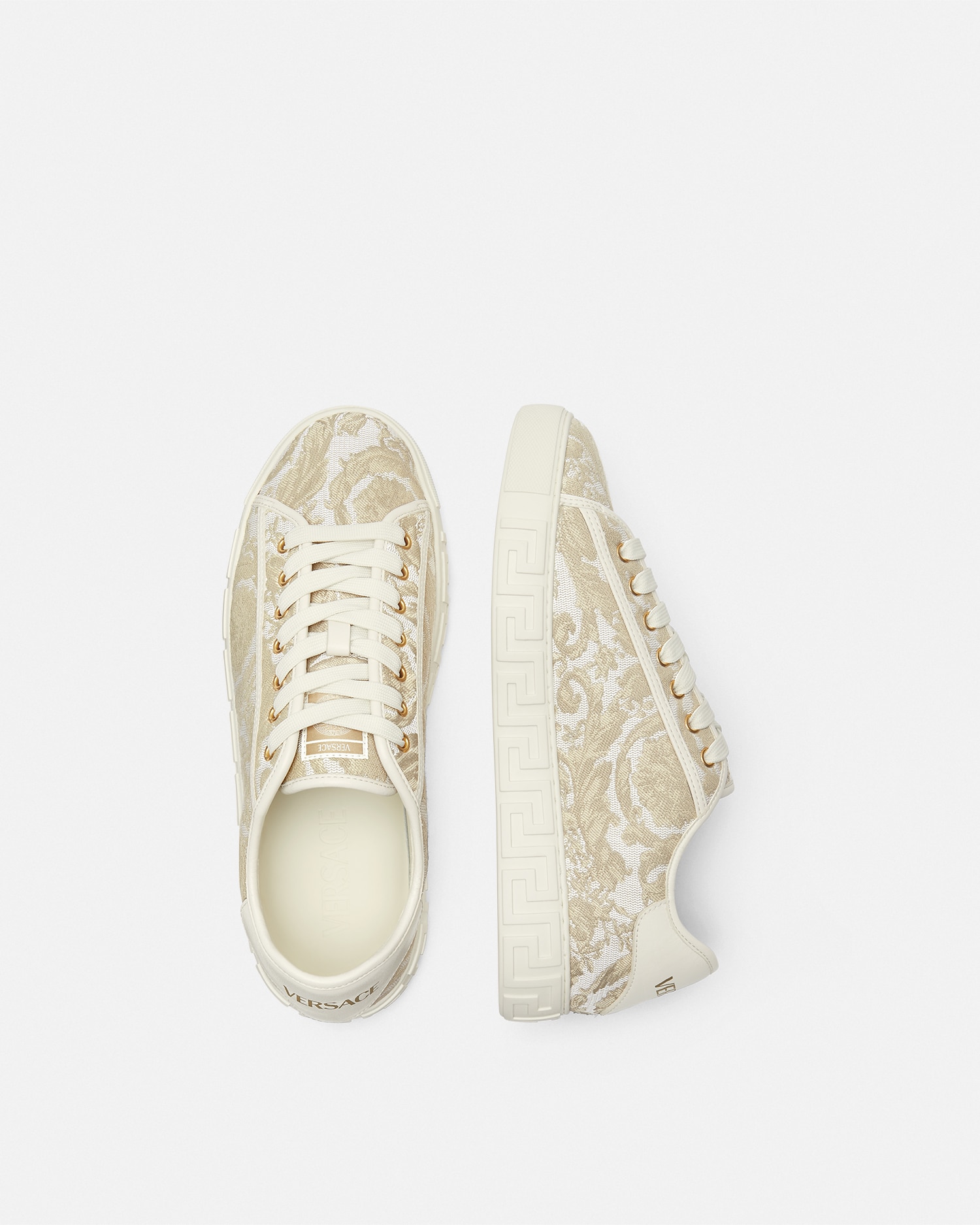 Greca Jacquard Canvas Sneakers
