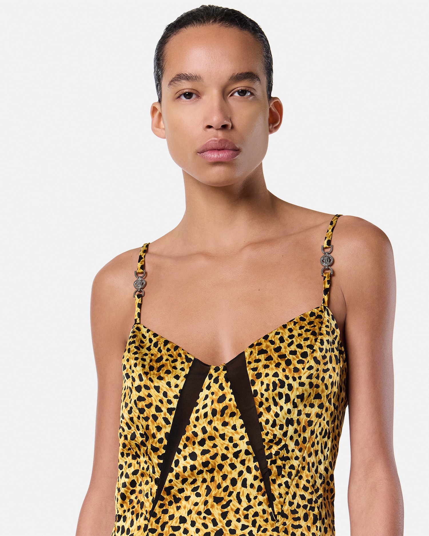 Cheetah Allover Silk Slip Mini Dress