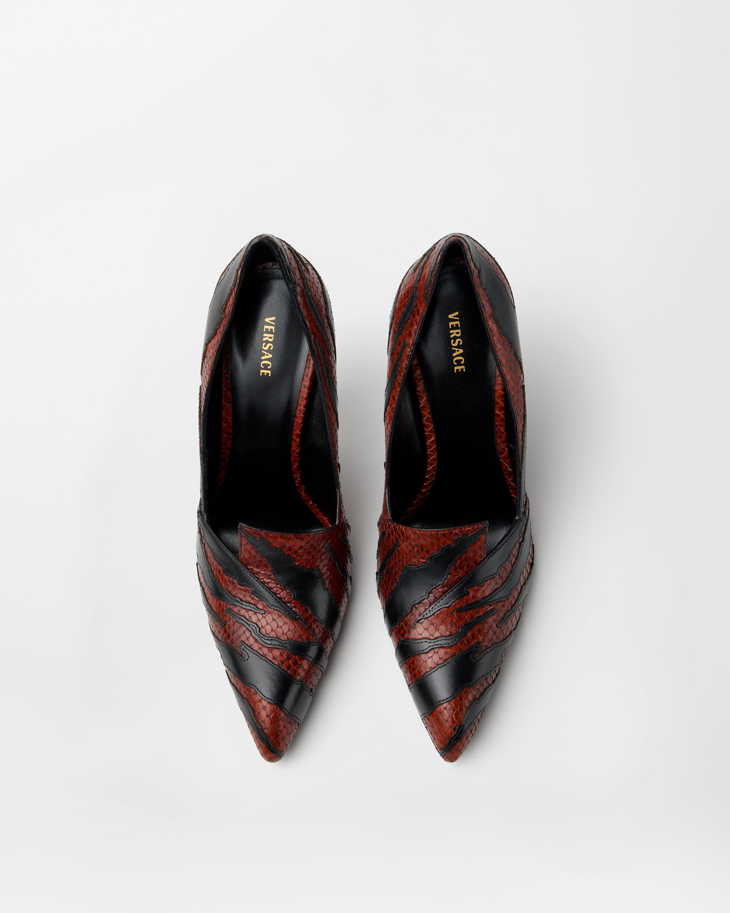 Versace Tigre Escarpins En Cuir Effet Python 105 Mm In Multi
