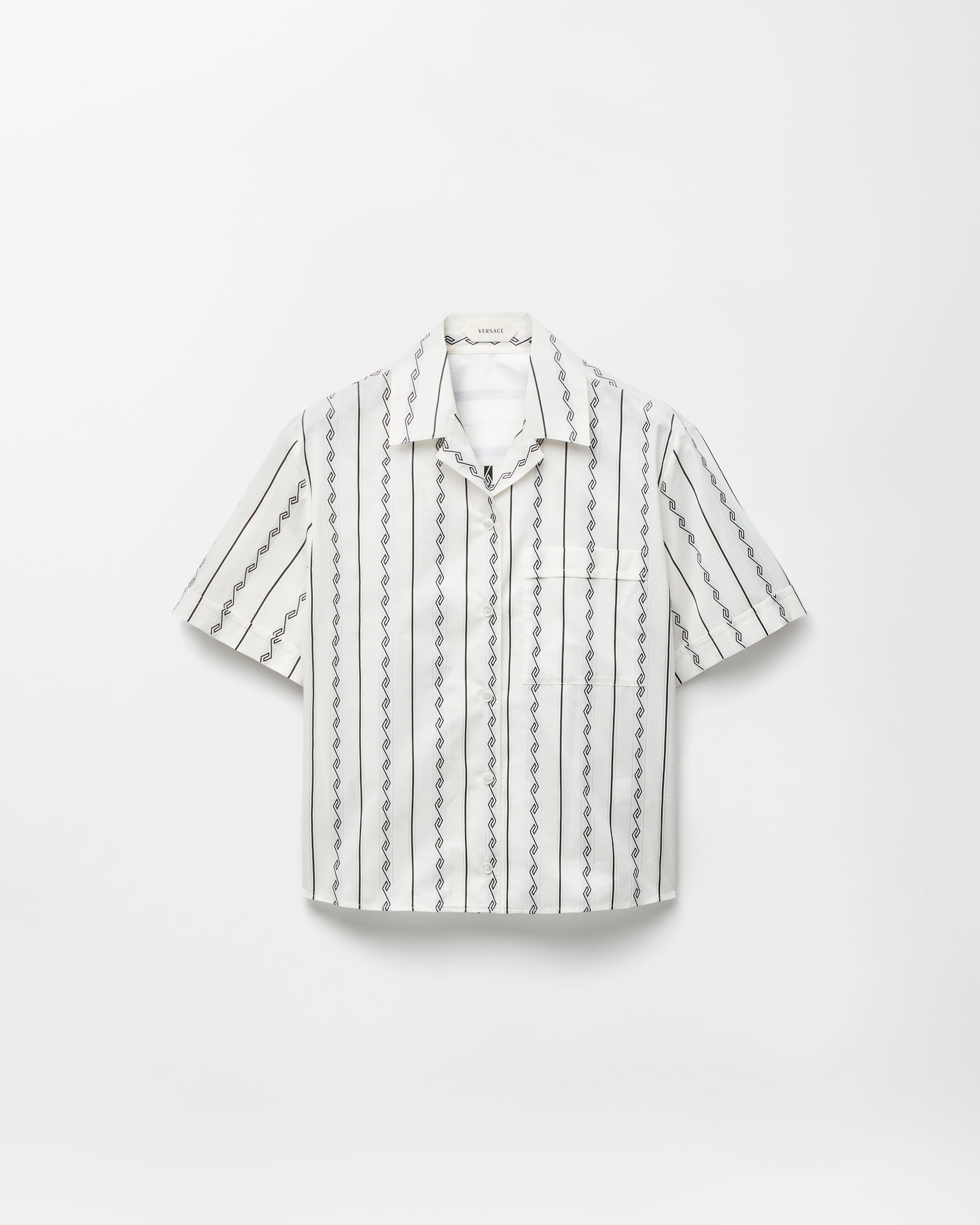 Versace Jacquard Cotton-silk Shirt In White