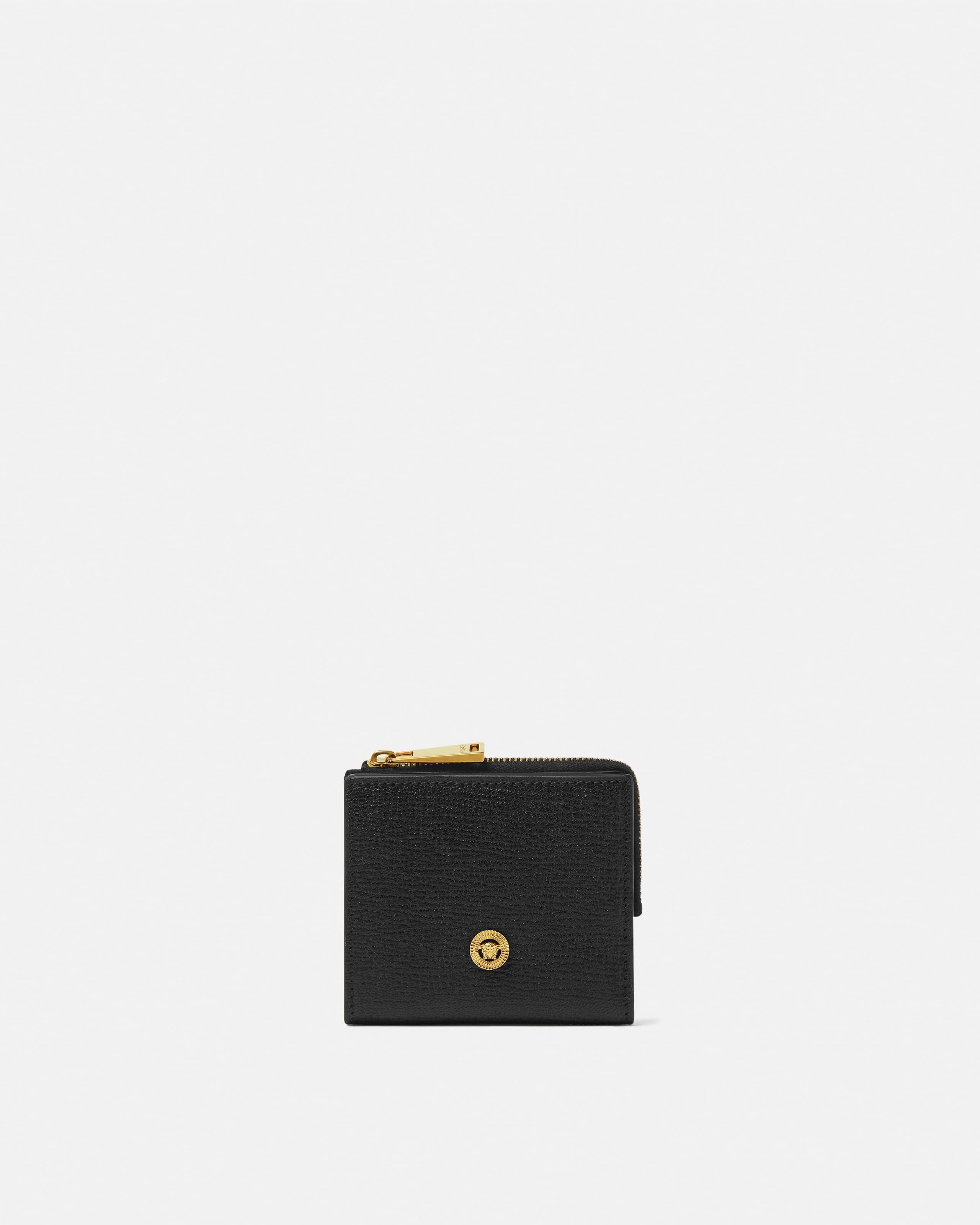 Versace Portefeuille En Cuir Medusa Biggie In Black