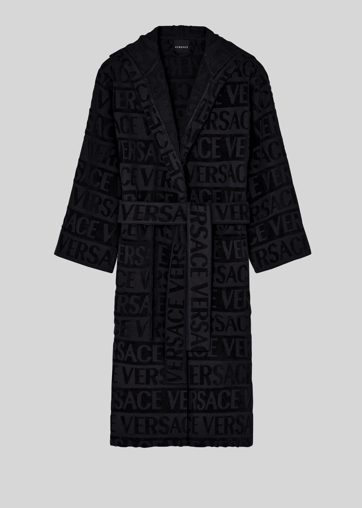 Versace Home Albornoz Versace Allover Negro 1