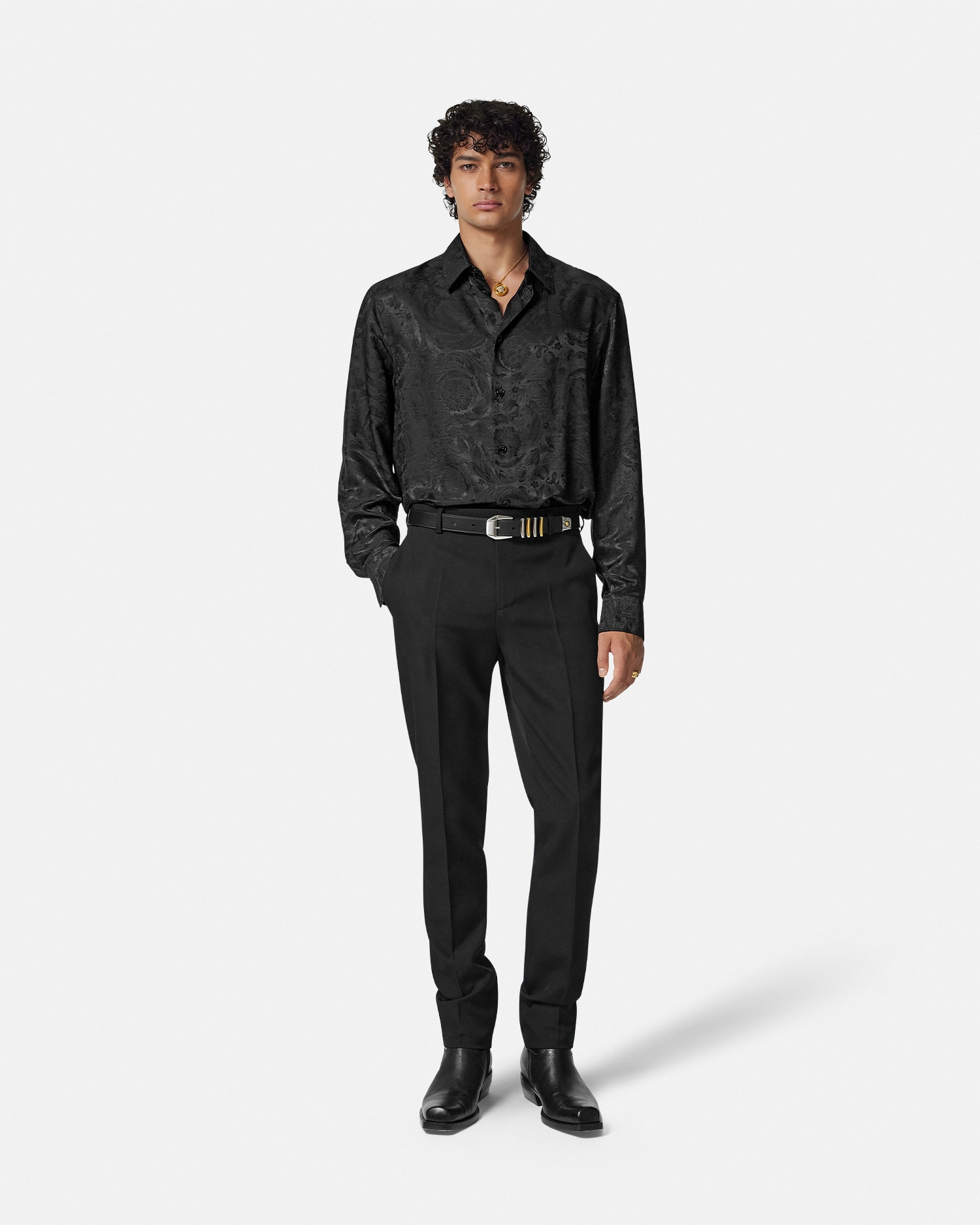 Barocco Jacquard Silk-Blend Shirt