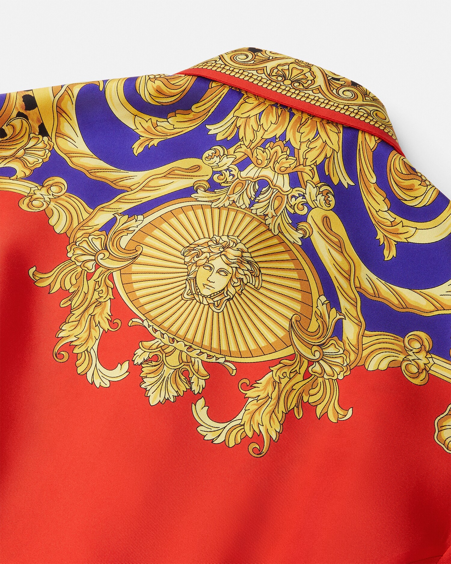 Cheetah Barocco Silk Mini Shirt Dress