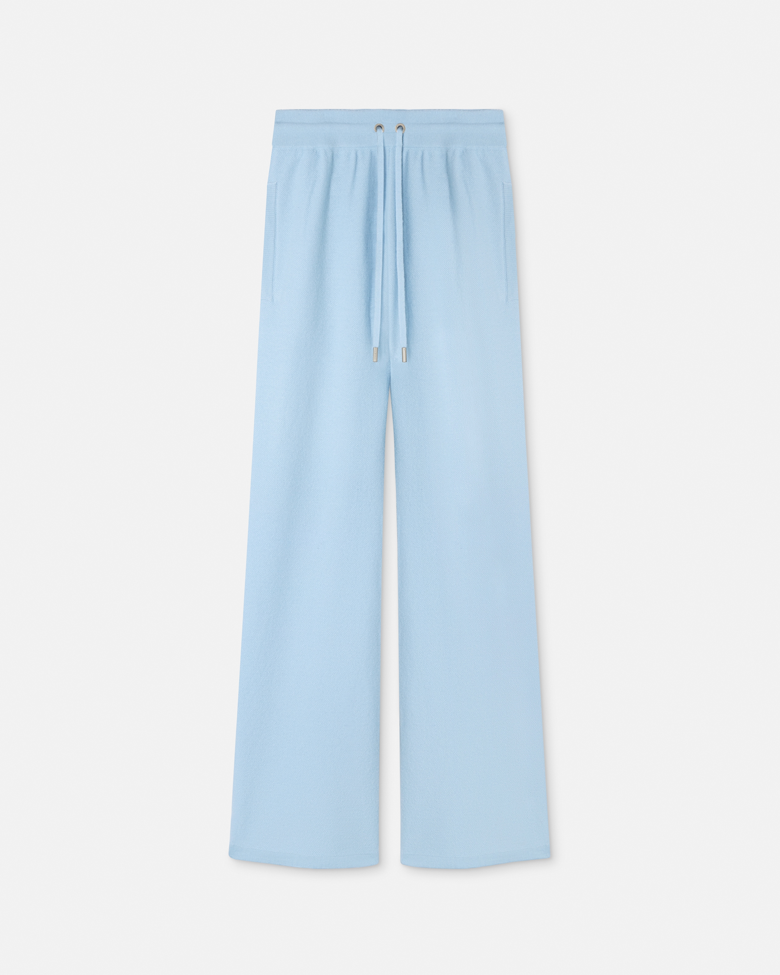 Versace Wool-blend Flared Towel Pants In Blue