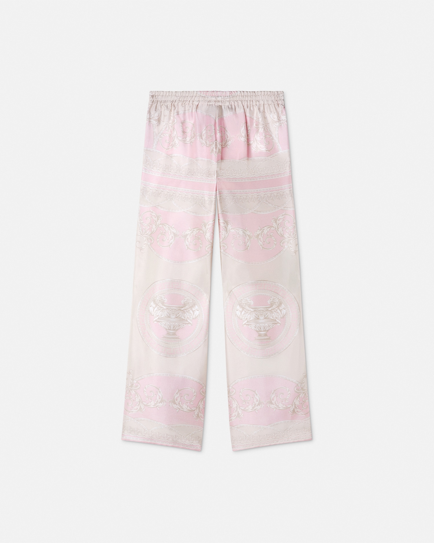 Versace Printed Silk Twill Pajama Pants In Rose+imprimer