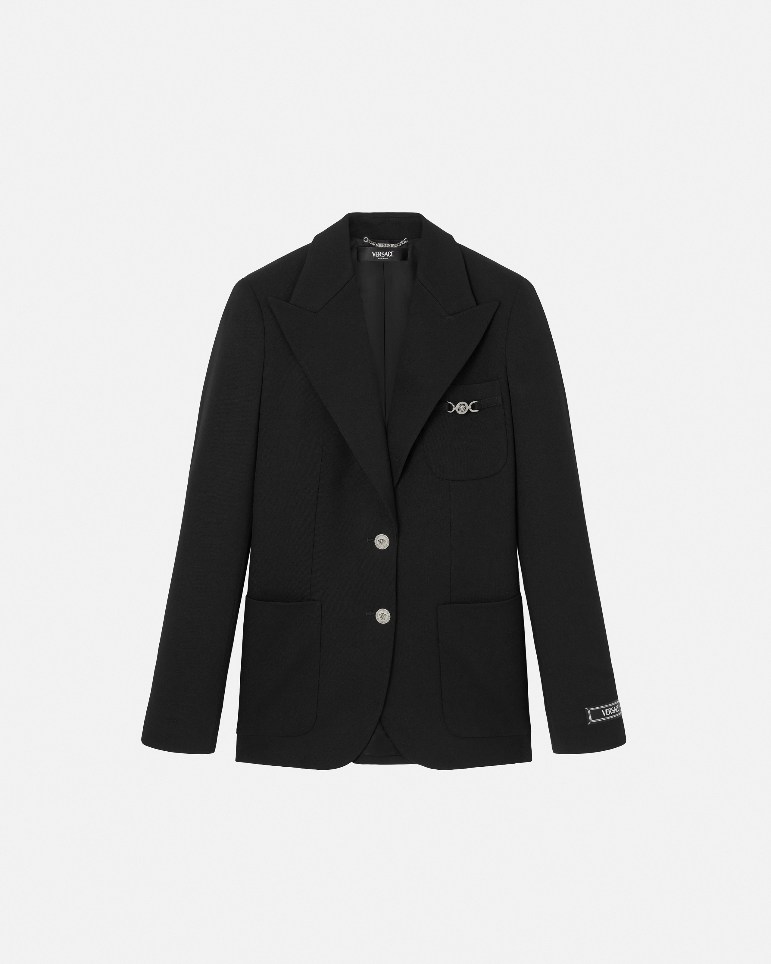 Versace Blazer En Gabardine Stretch In Black