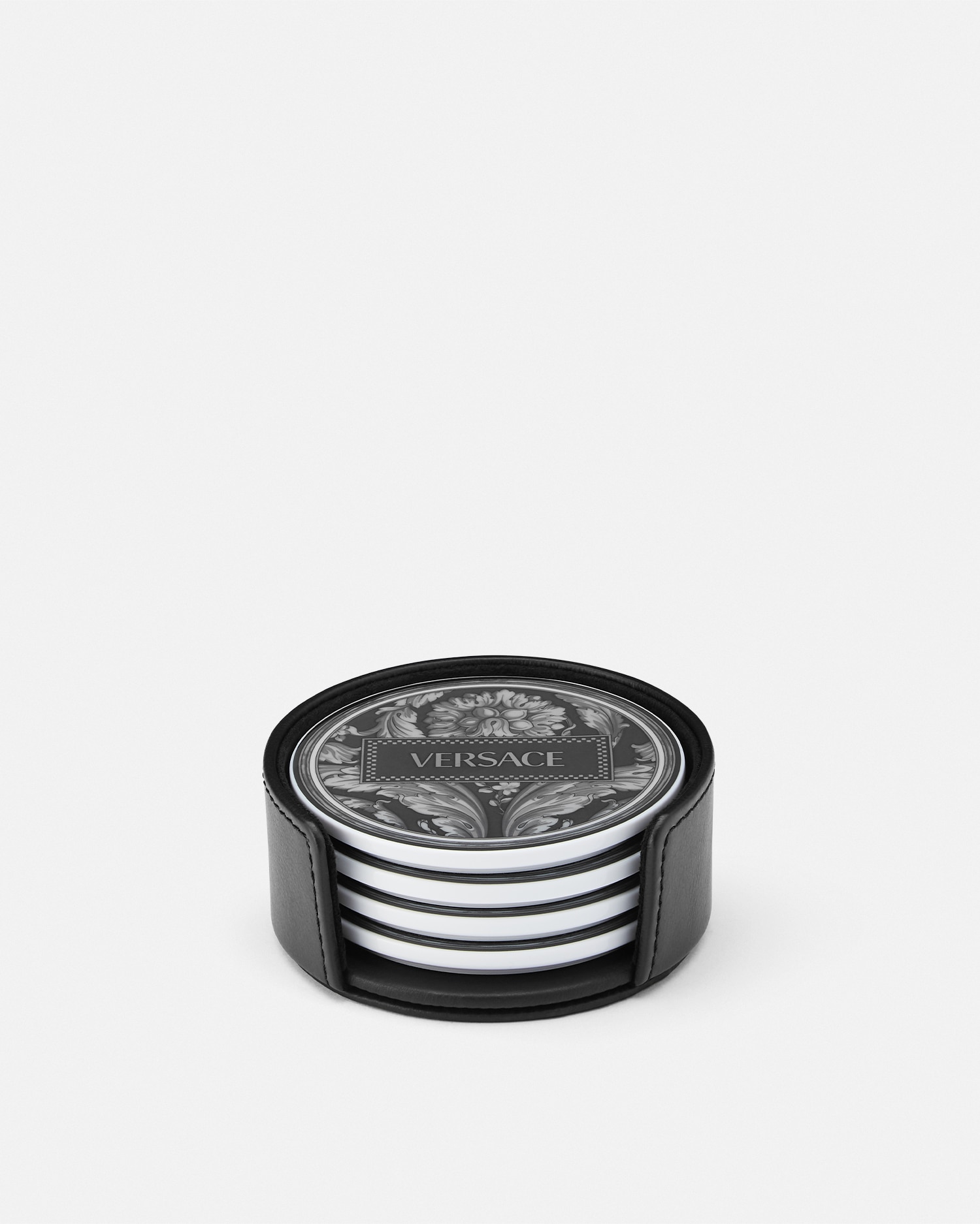 Versace Barocco Haze Coaster 4-set In Noir+imprimer