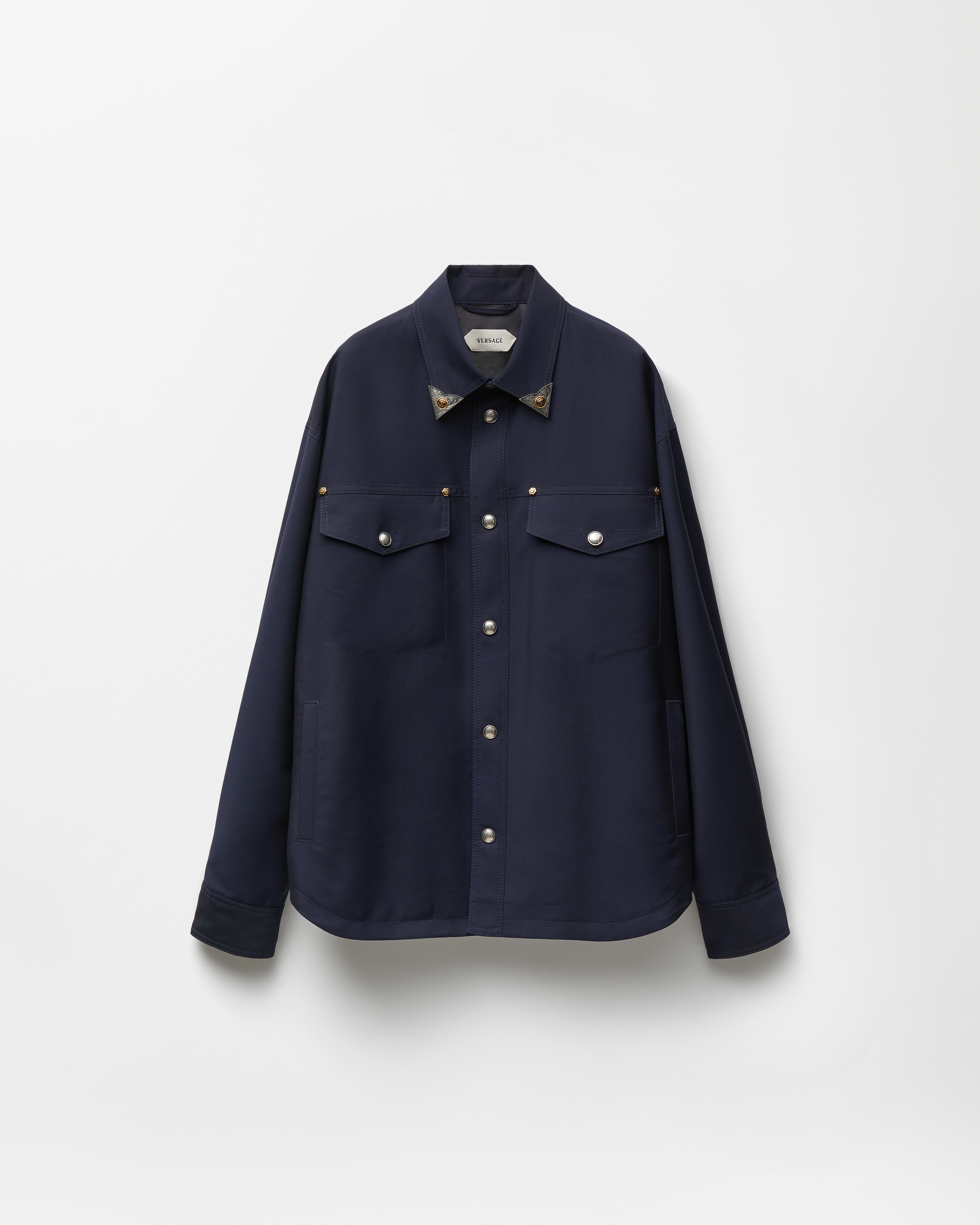 Versace Lightweight Wool-mohair Blouson In Navy
