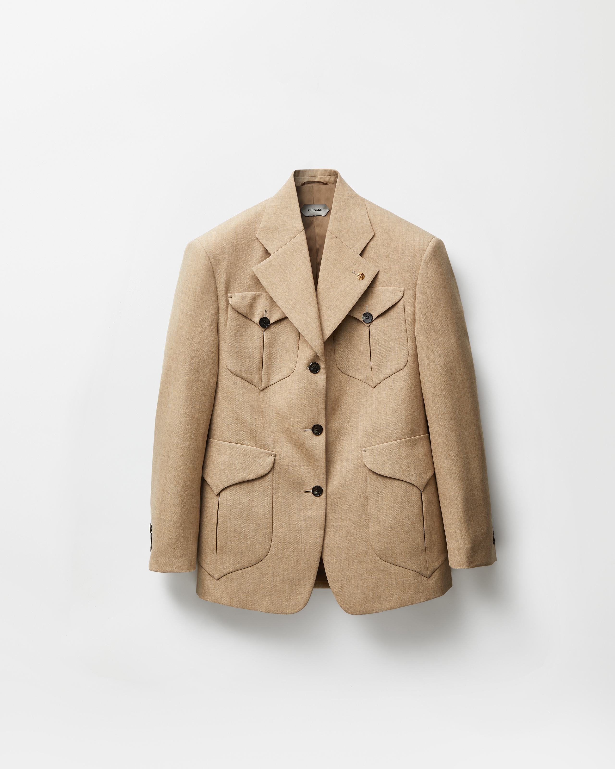 Versace Blazer En Laine In Brown