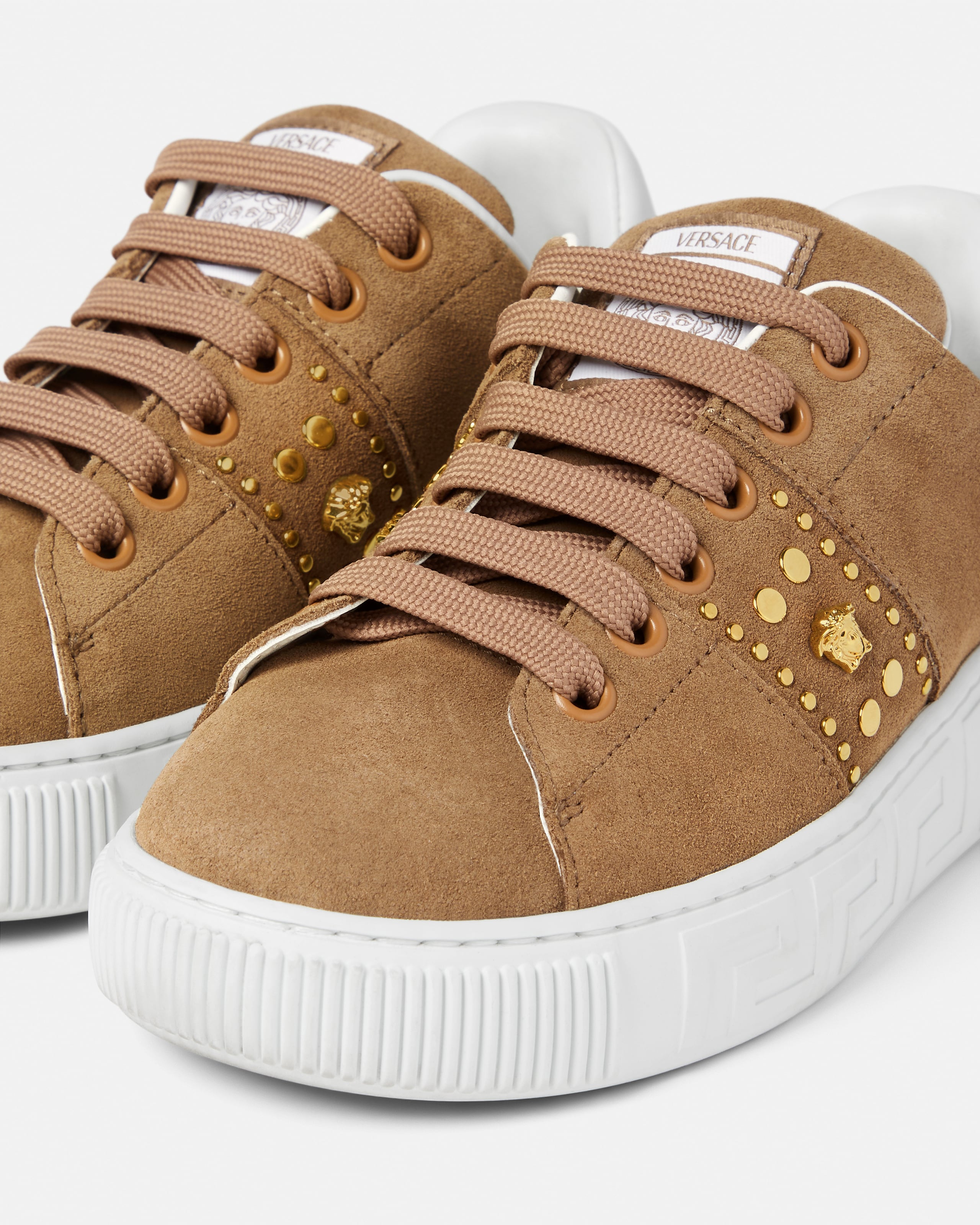 Kids Greca Embellished Suede Sneakers