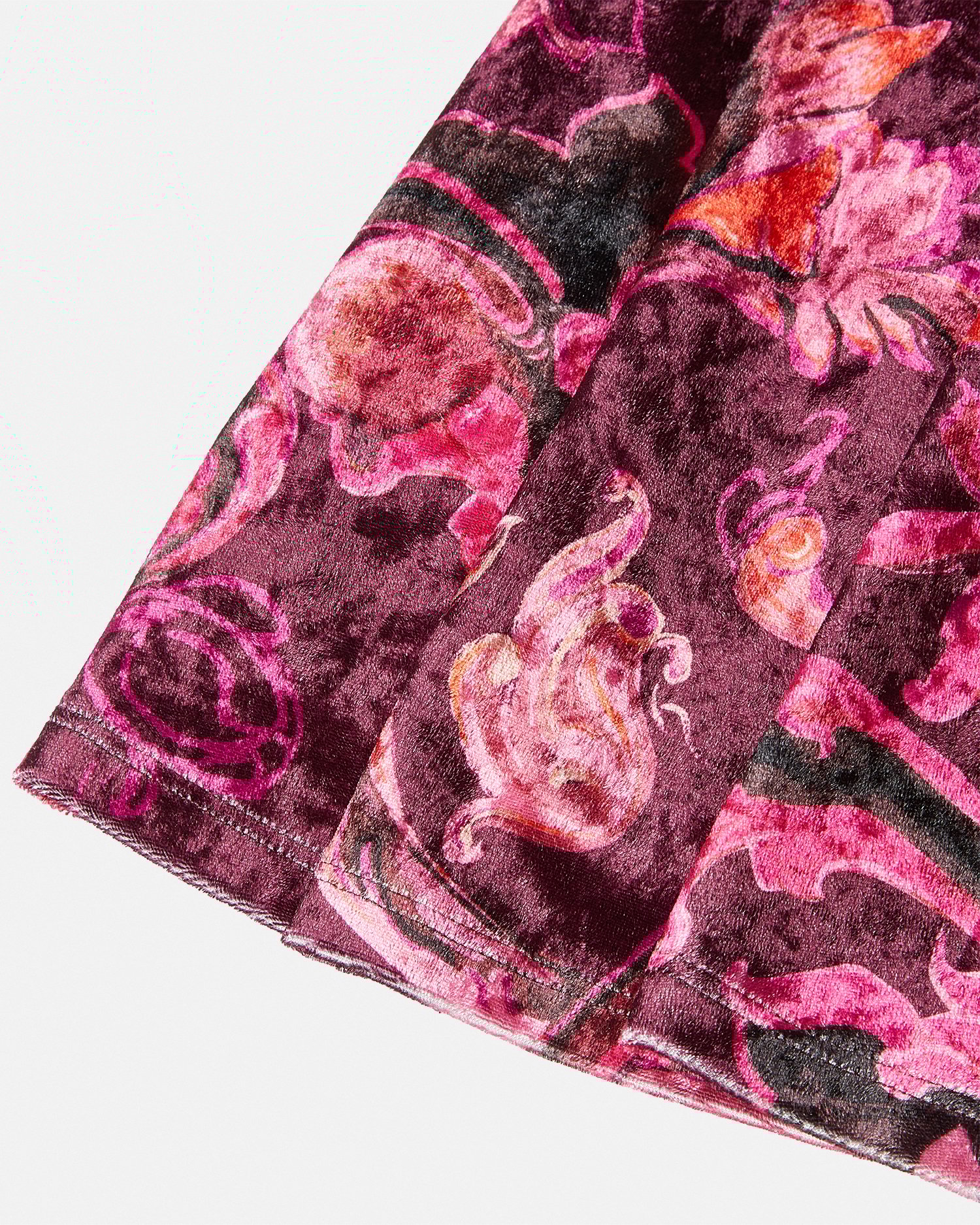 Porcelain Barocco Velvet Mini Dress